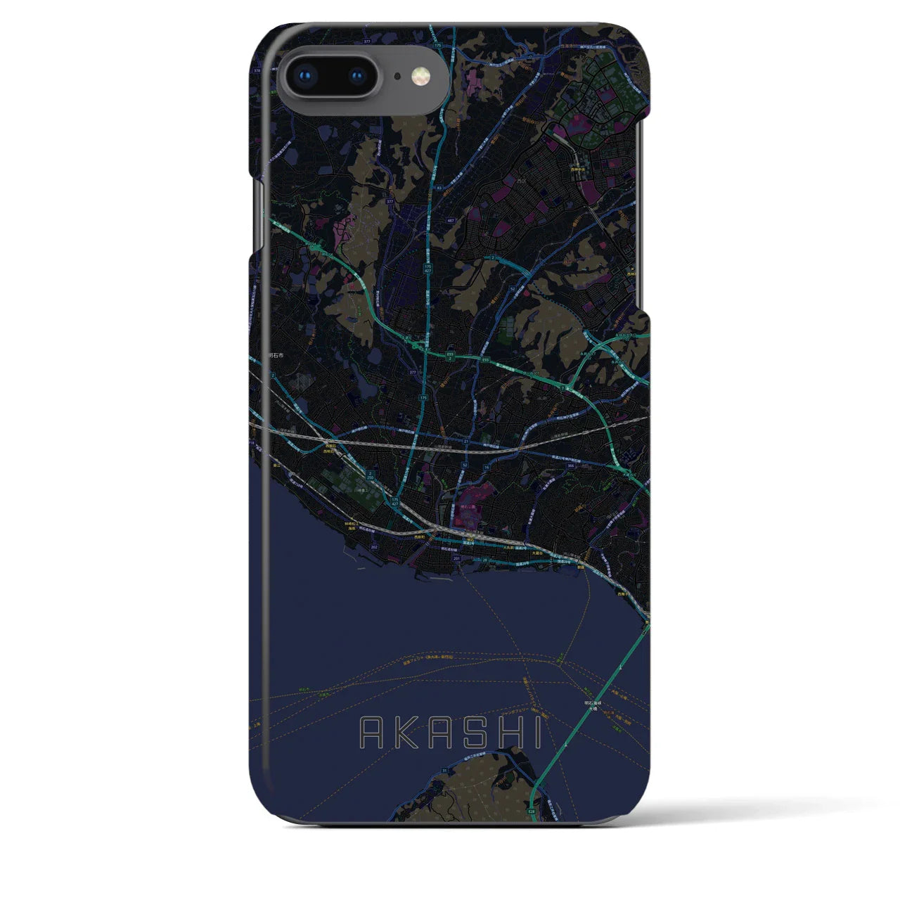 【明石(兵庫県)】地図柄iPhoneケース(バックカバータイプ)
