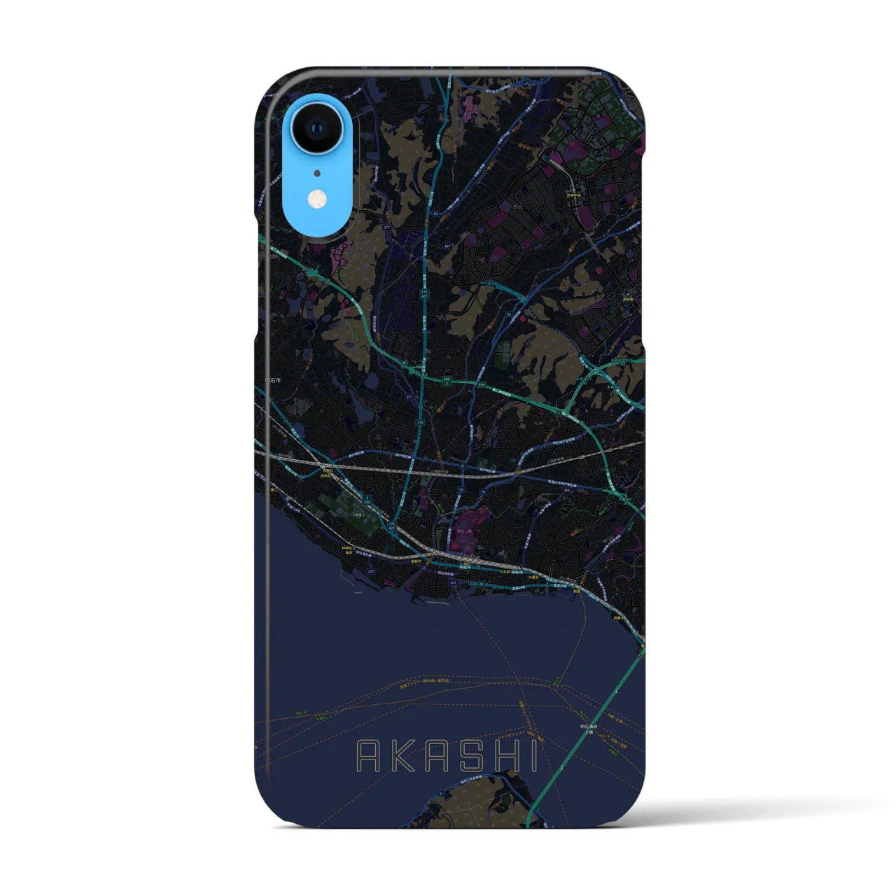 【明石(兵庫県)】地図柄iPhoneケース(バックカバータイプ)