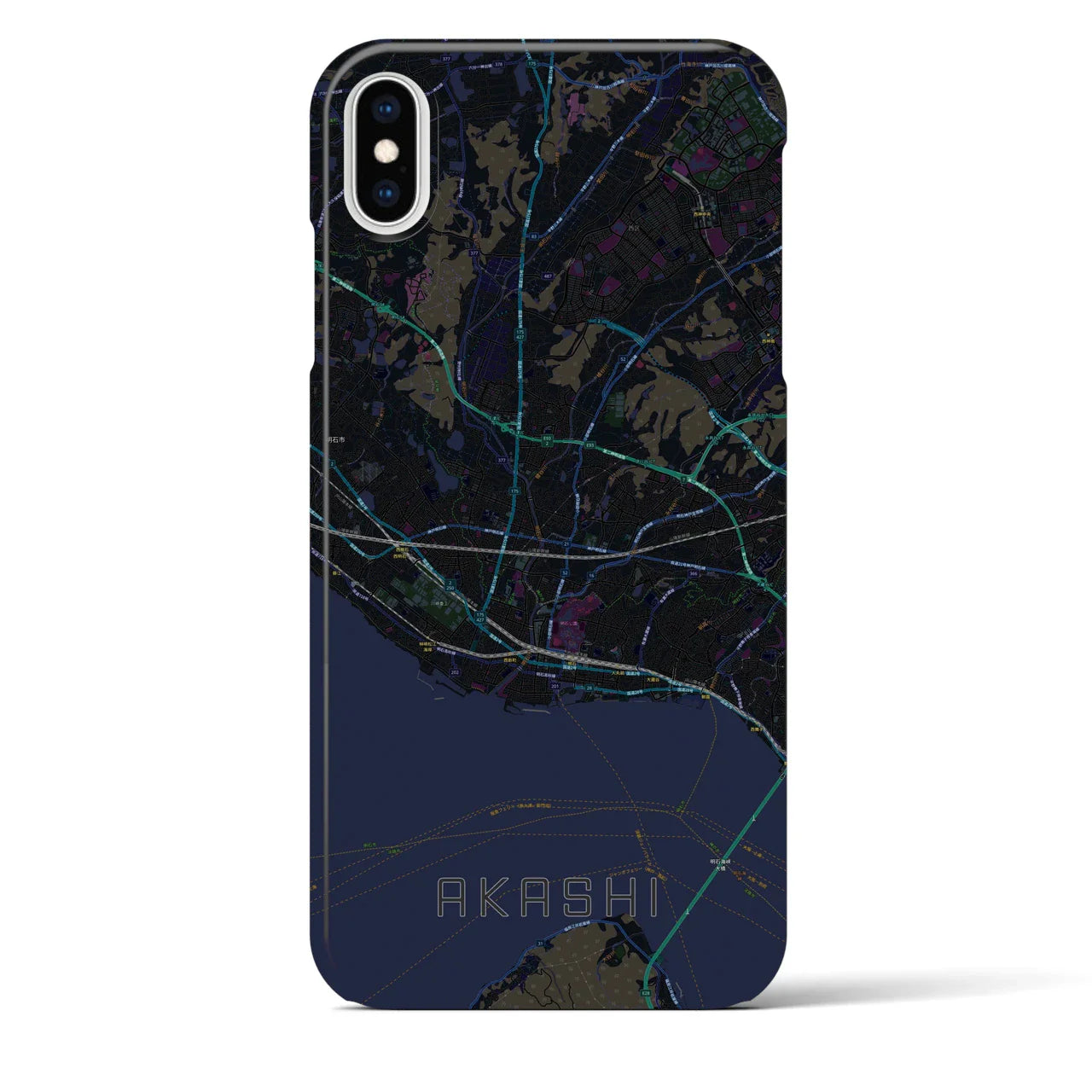 【明石(兵庫県)】地図柄iPhoneケース(バックカバータイプ)