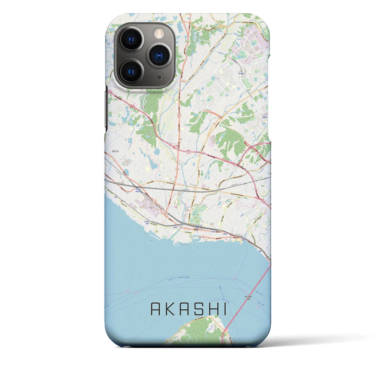 【明石(兵庫県)】地図柄iPhoneケース(バックカバータイプ)