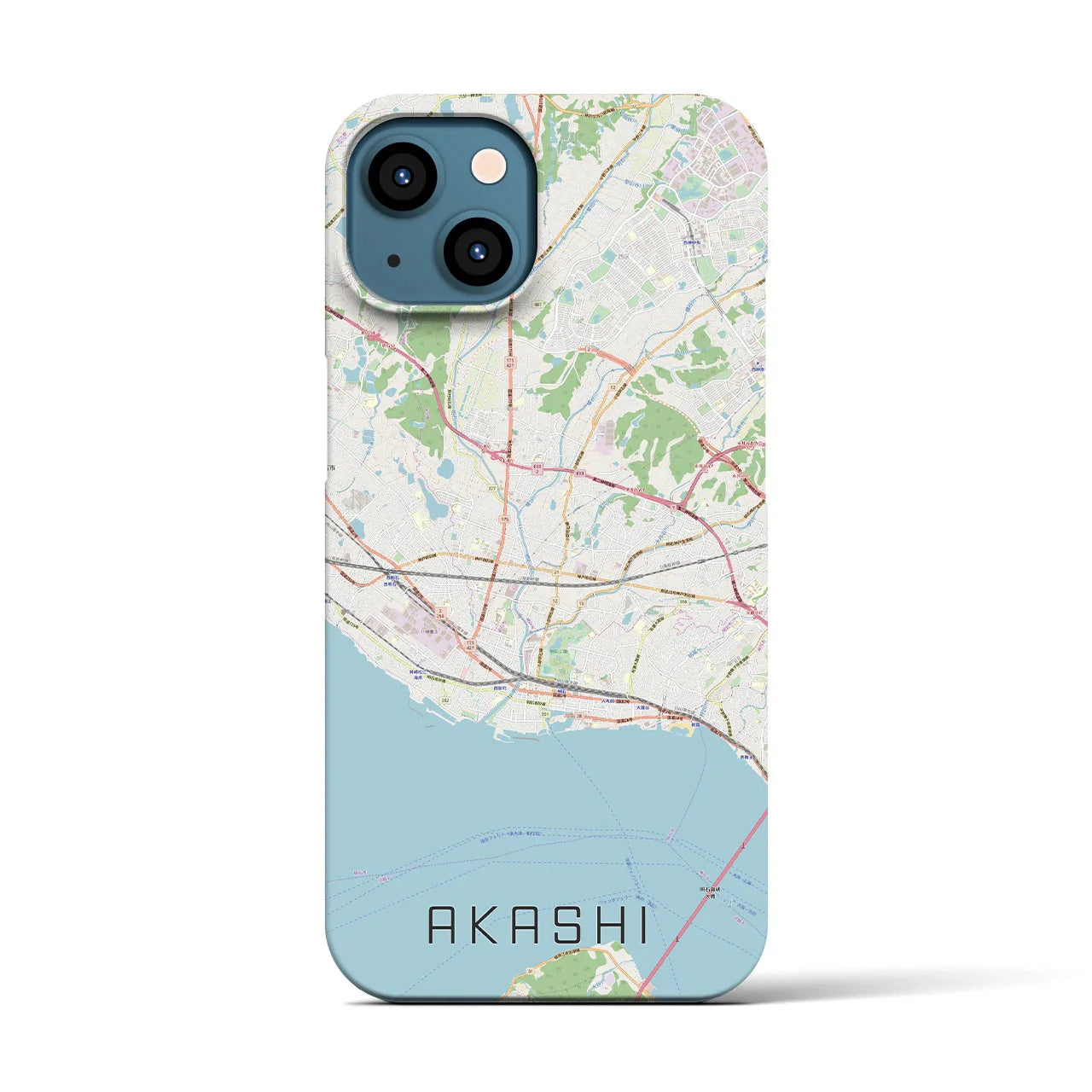 【明石(兵庫県)】地図柄iPhoneケース(バックカバータイプ)