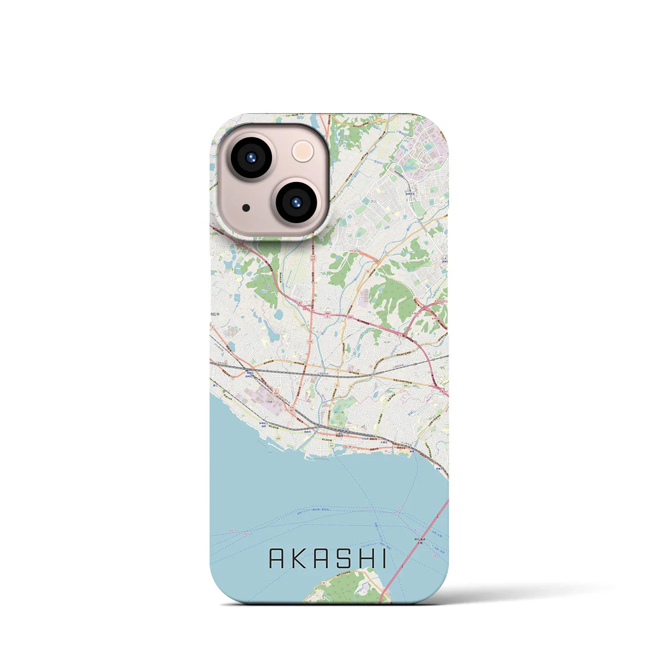 【明石(兵庫県)】地図柄iPhoneケース(バックカバータイプ)