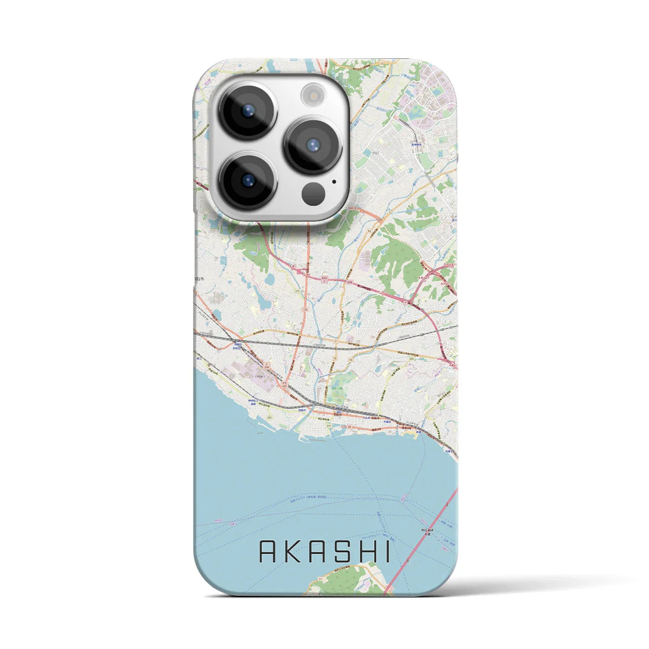 【明石(兵庫県)】地図柄iPhoneケース(バックカバータイプ)