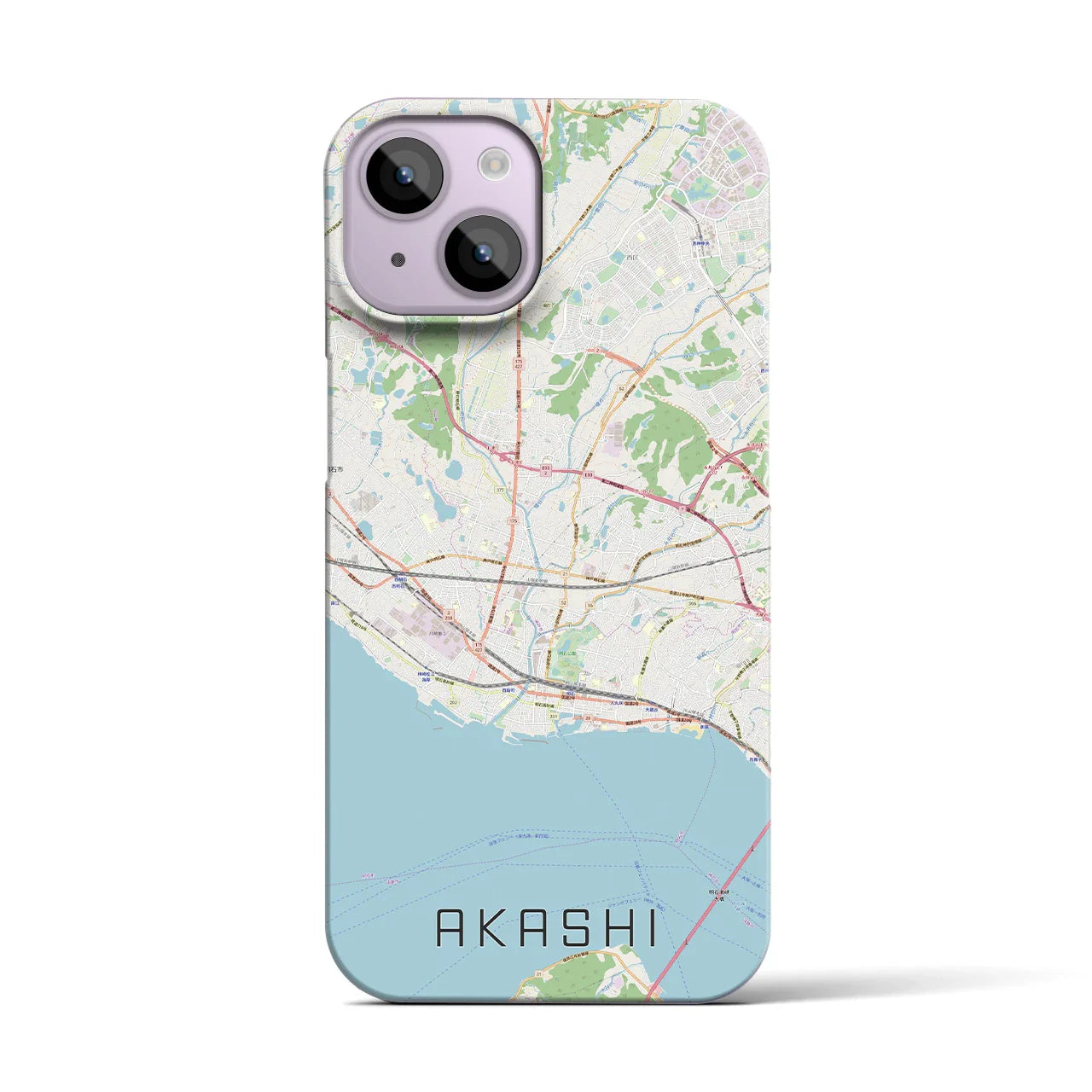 【明石(兵庫県)】地図柄iPhoneケース(バックカバータイプ)