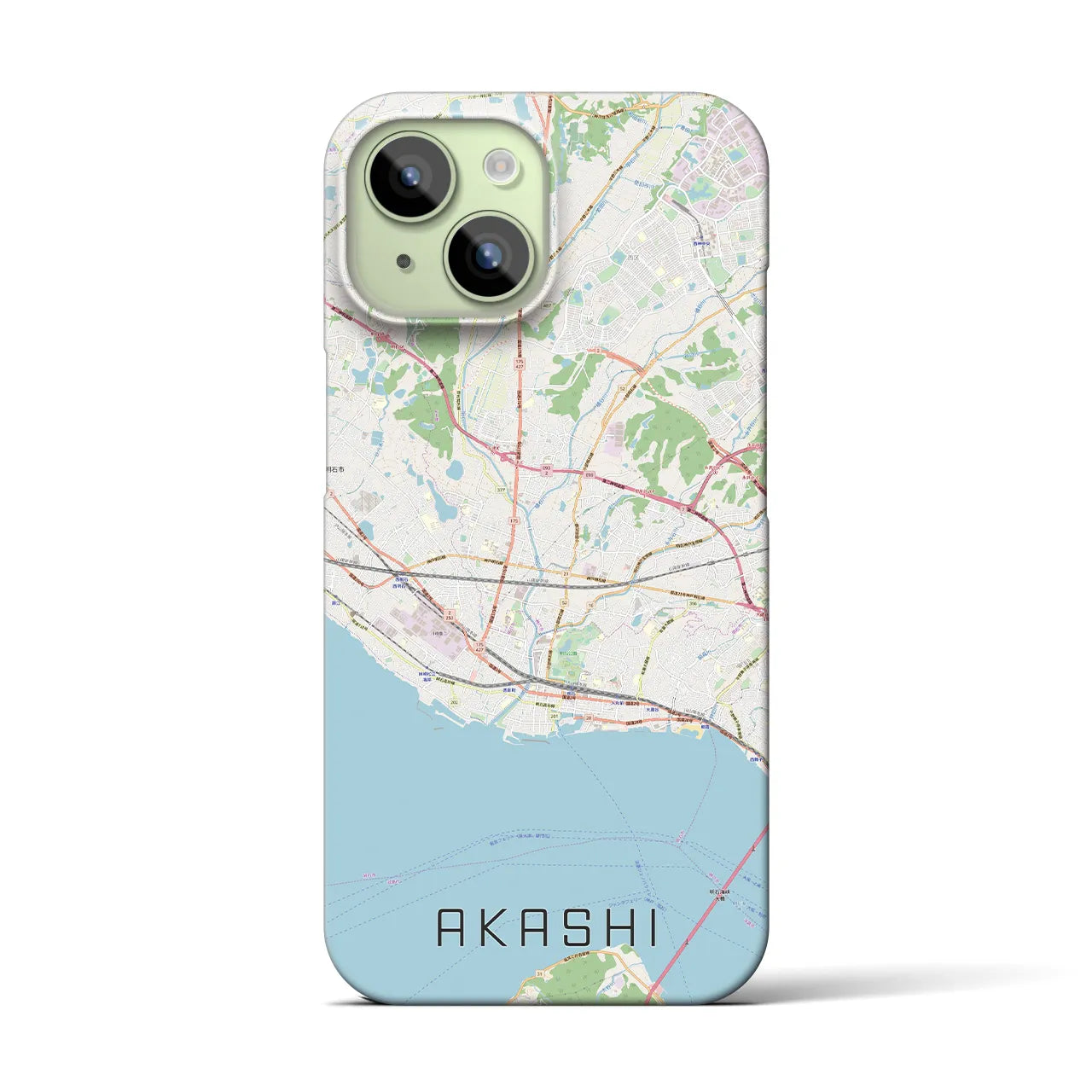 【明石(兵庫県)】地図柄iPhoneケース(バックカバータイプ)