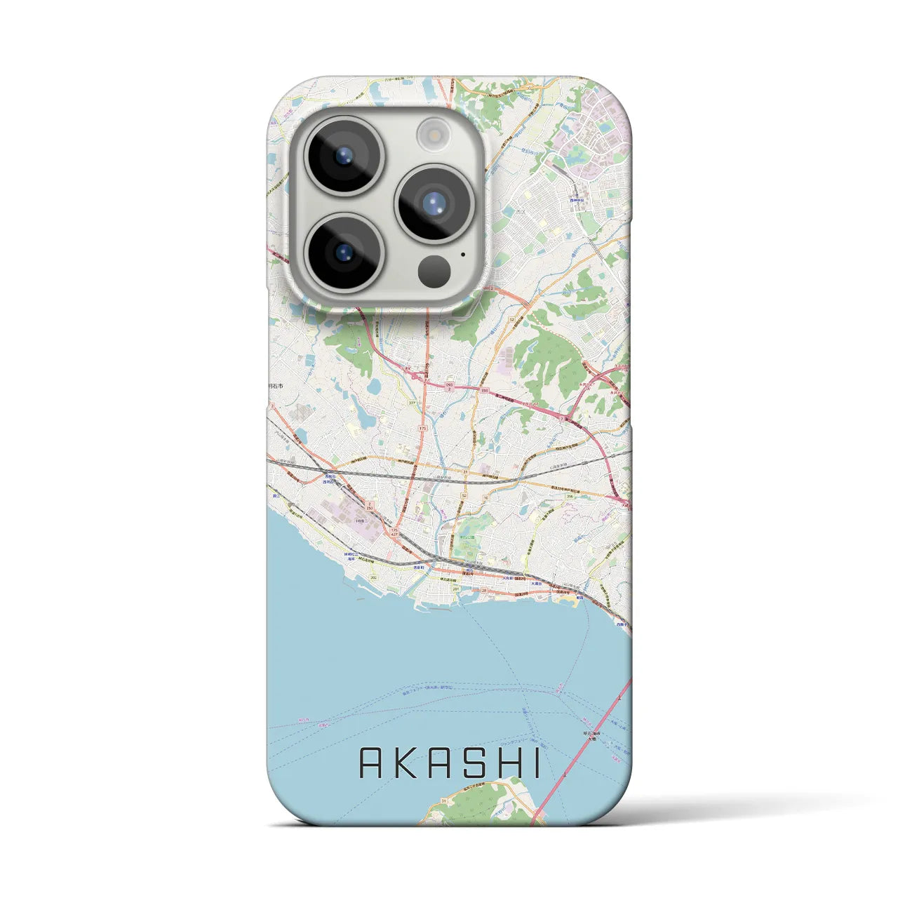 【明石(兵庫県)】地図柄iPhoneケース(バックカバータイプ)