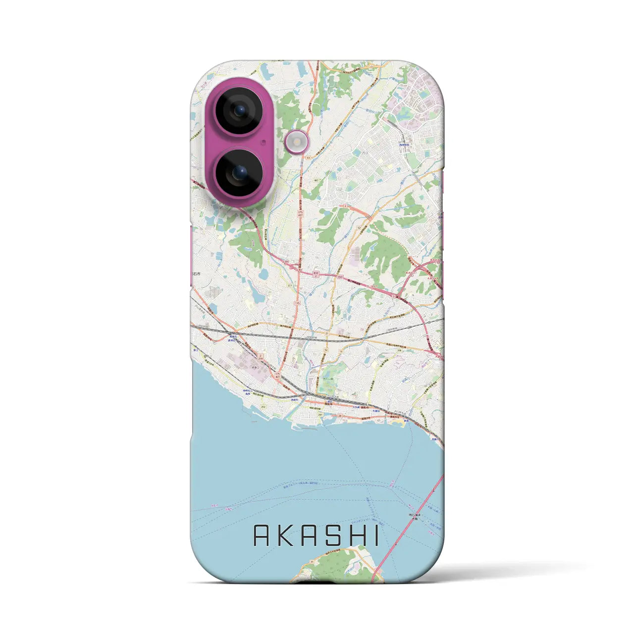 【明石(兵庫県)】地図柄iPhoneケース(バックカバータイプ)