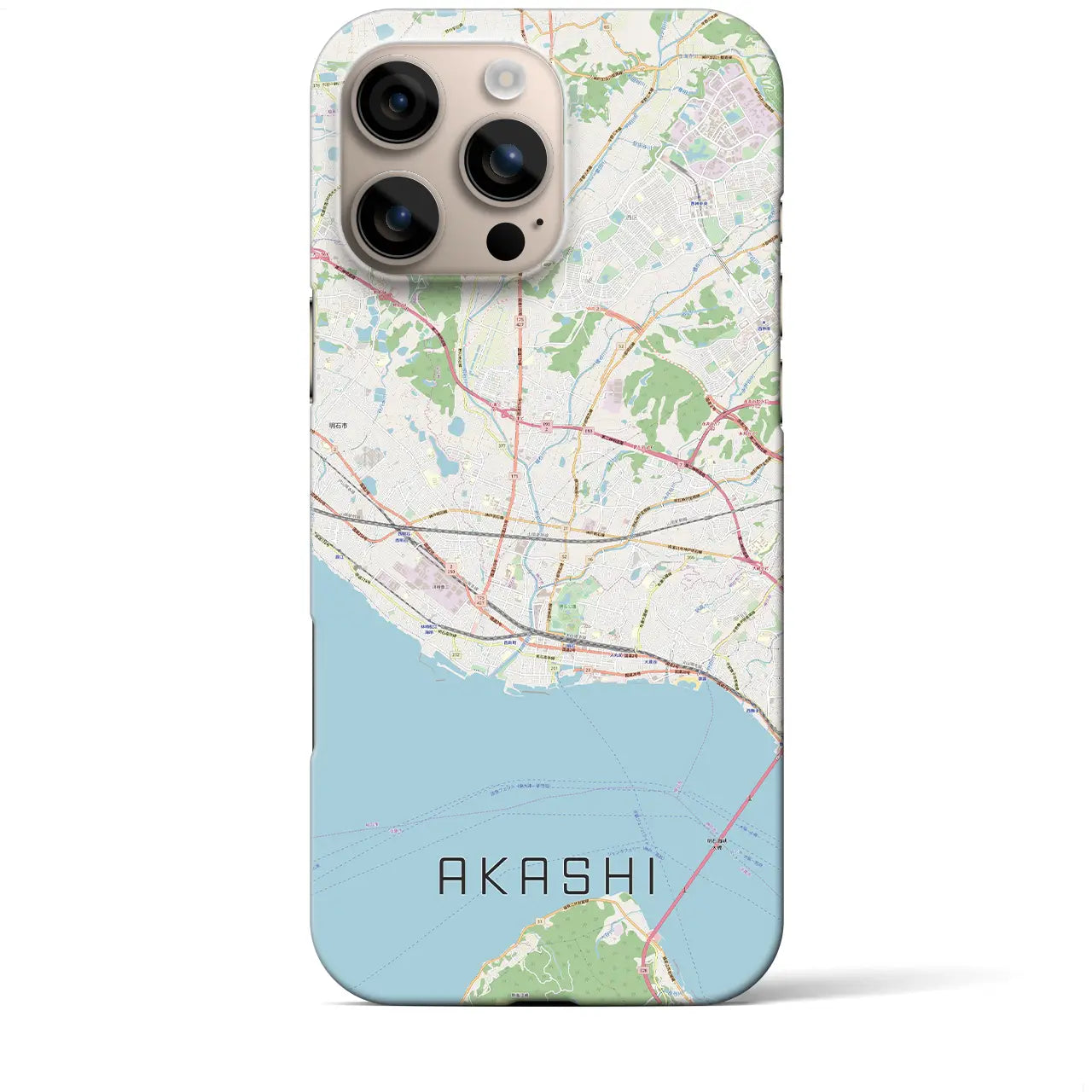 【明石(兵庫県)】地図柄iPhoneケース(バックカバータイプ)