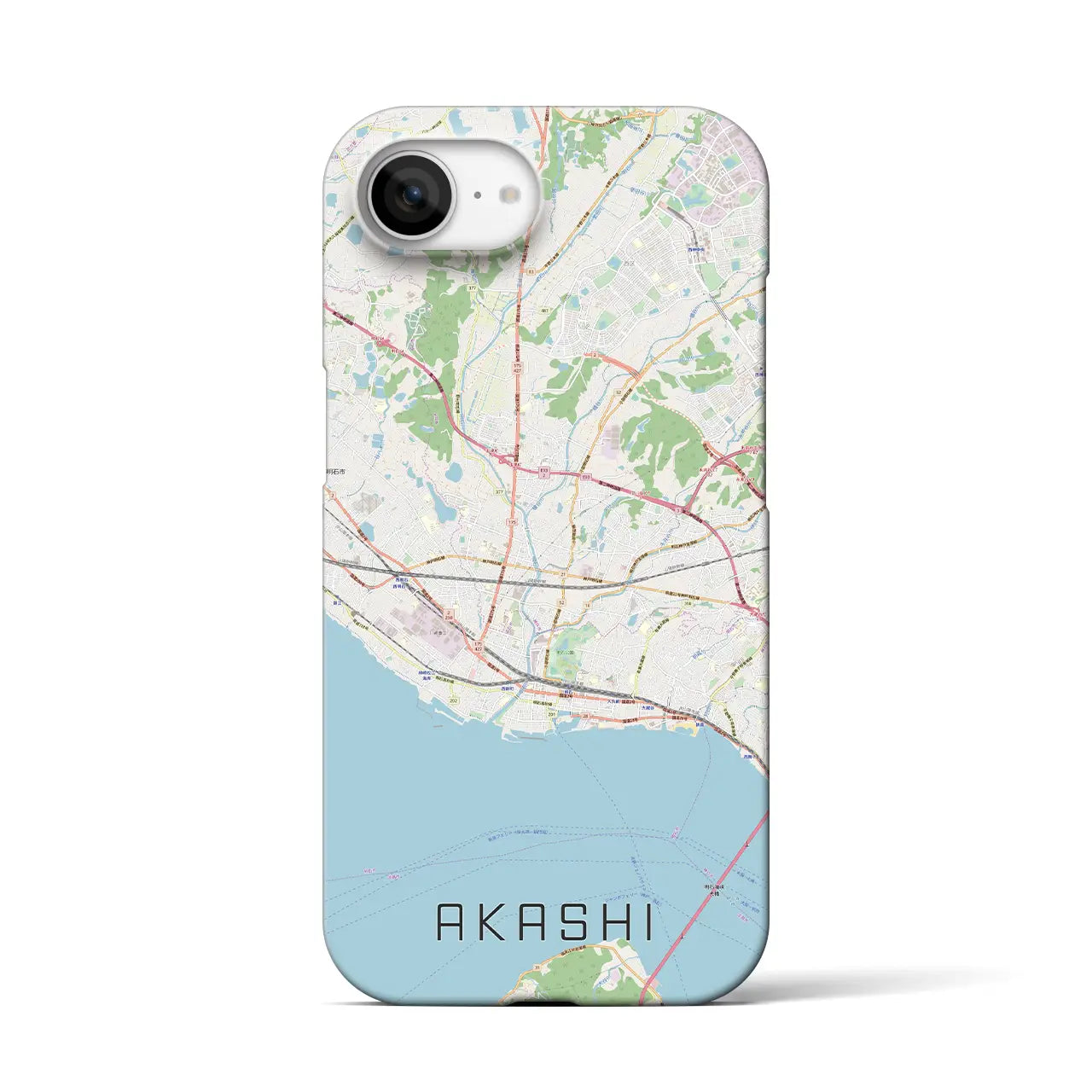 【明石(兵庫県)】地図柄iPhoneケース(バックカバータイプ)