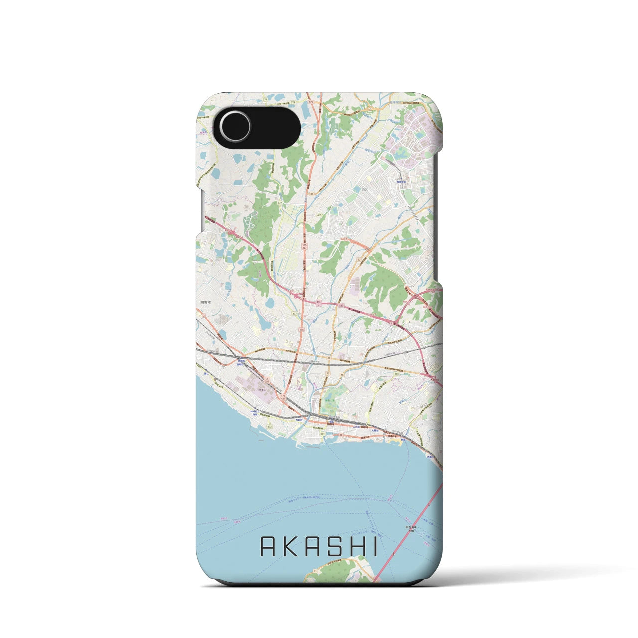 【明石(兵庫県)】地図柄iPhoneケース(バックカバータイプ)