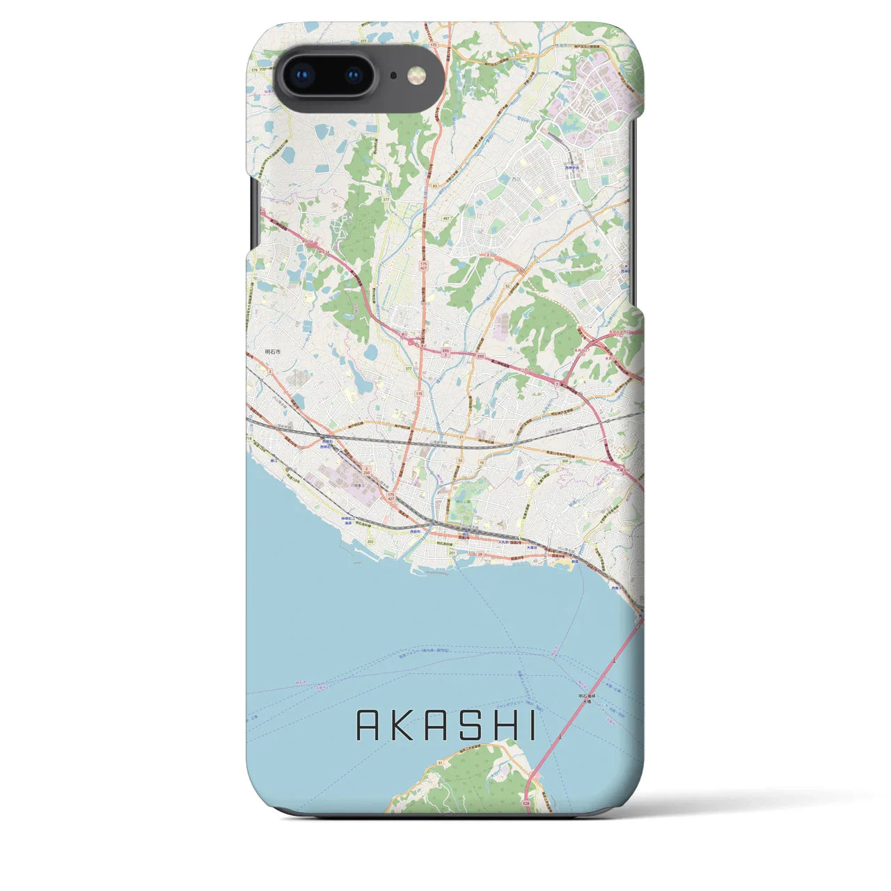 【明石(兵庫県)】地図柄iPhoneケース(バックカバータイプ)