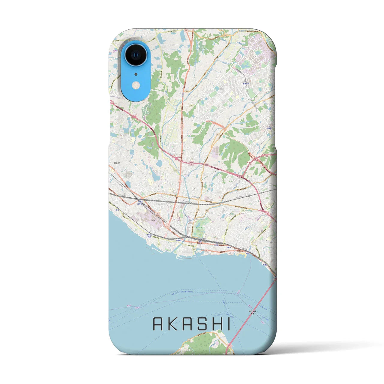 【明石(兵庫県)】地図柄iPhoneケース(バックカバータイプ)