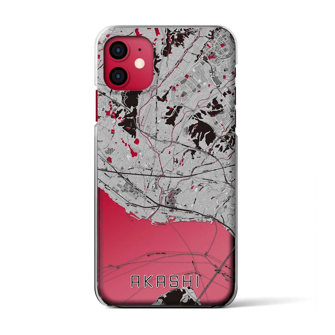 【明石(兵庫県)】地図柄iPhoneケース(クリアタイプ)