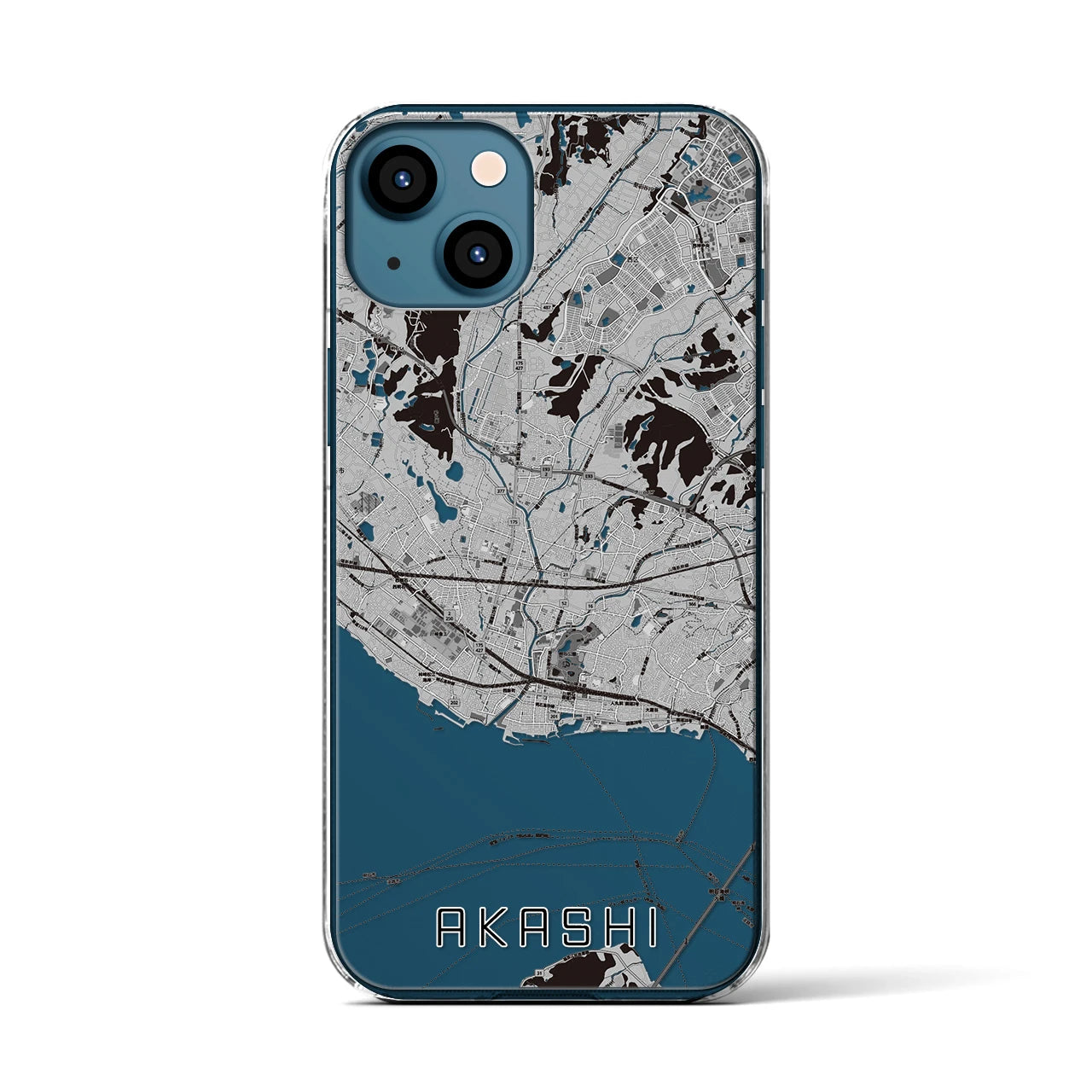 【明石(兵庫県)】地図柄iPhoneケース(クリアタイプ)
