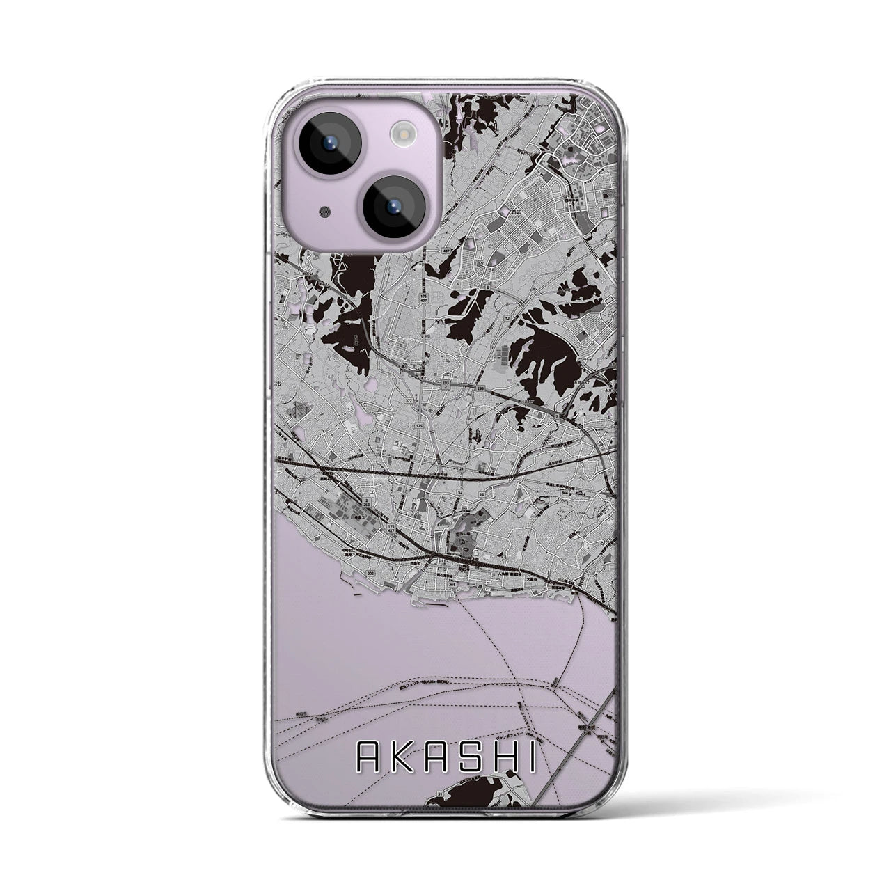 【明石(兵庫県)】地図柄iPhoneケース(クリアタイプ)