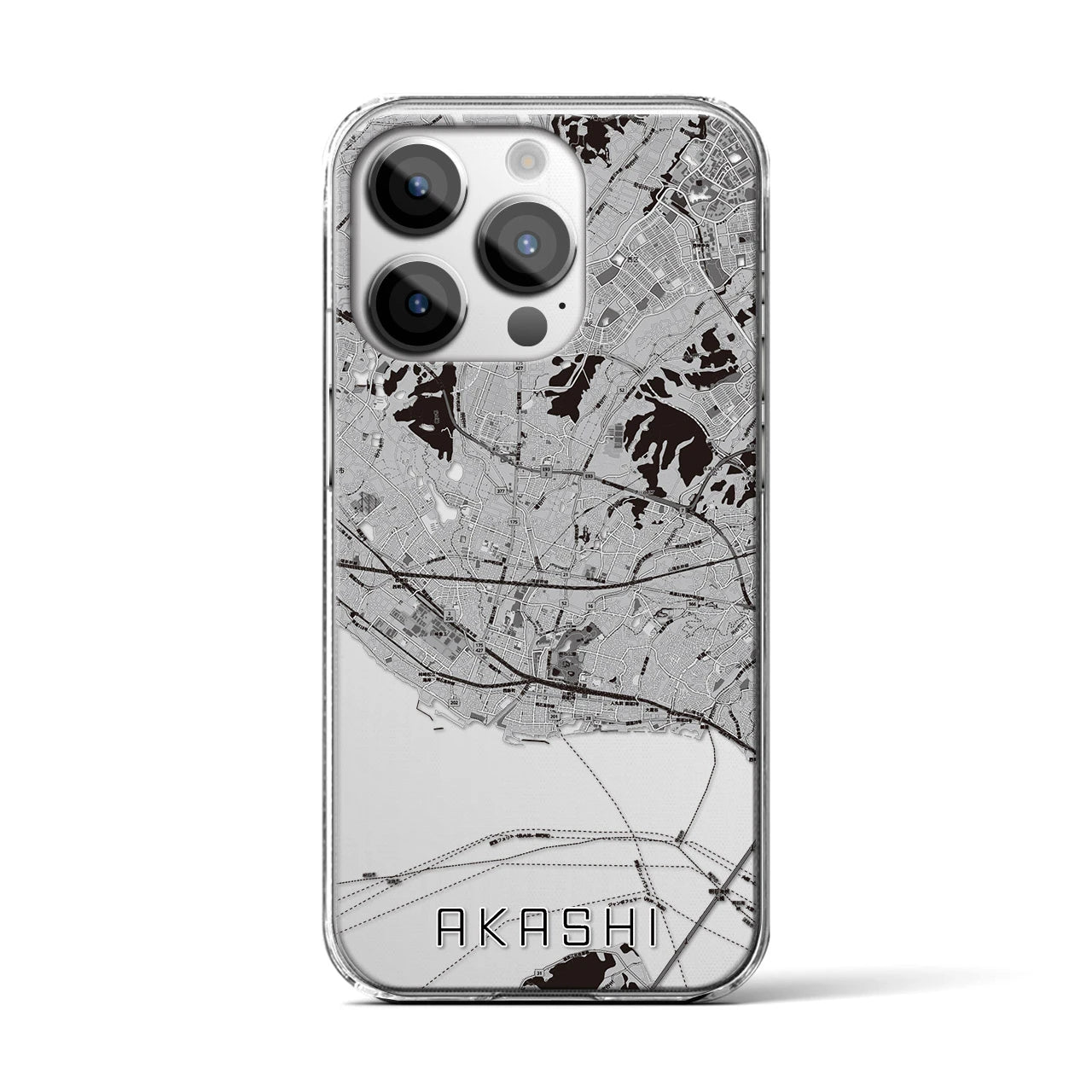 【明石(兵庫県)】地図柄iPhoneケース(クリアタイプ)