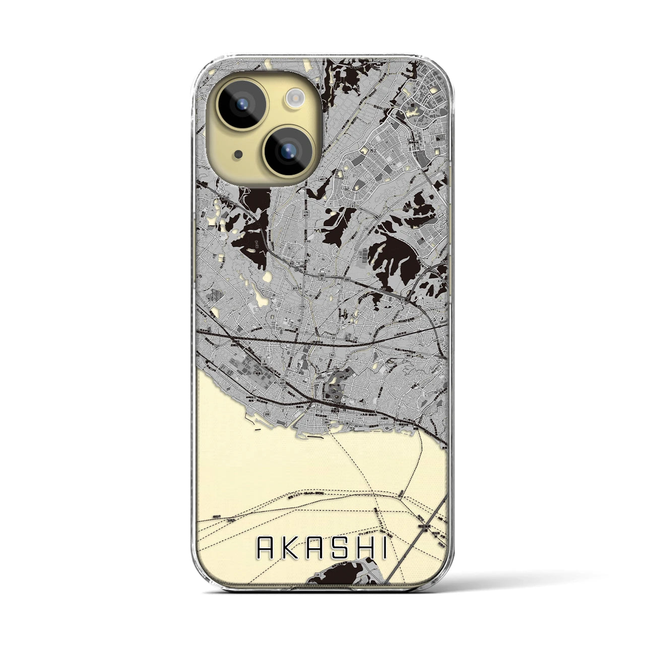 【明石(兵庫県)】地図柄iPhoneケース(クリアタイプ)