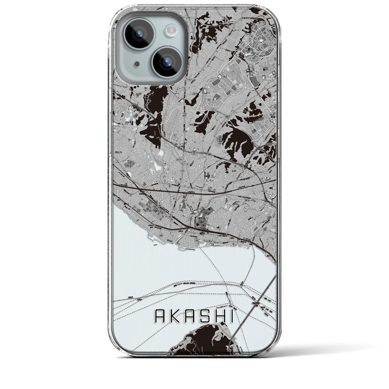 【明石(兵庫県)】地図柄iPhoneケース(クリアタイプ)