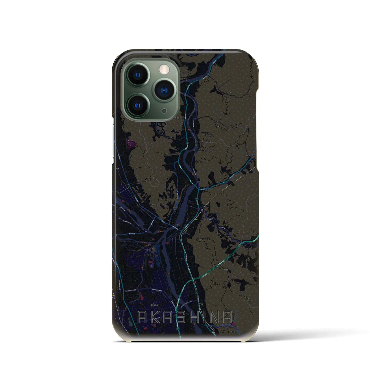 【明科(長野県)】地図柄iPhoneケース(バックカバータイプ)