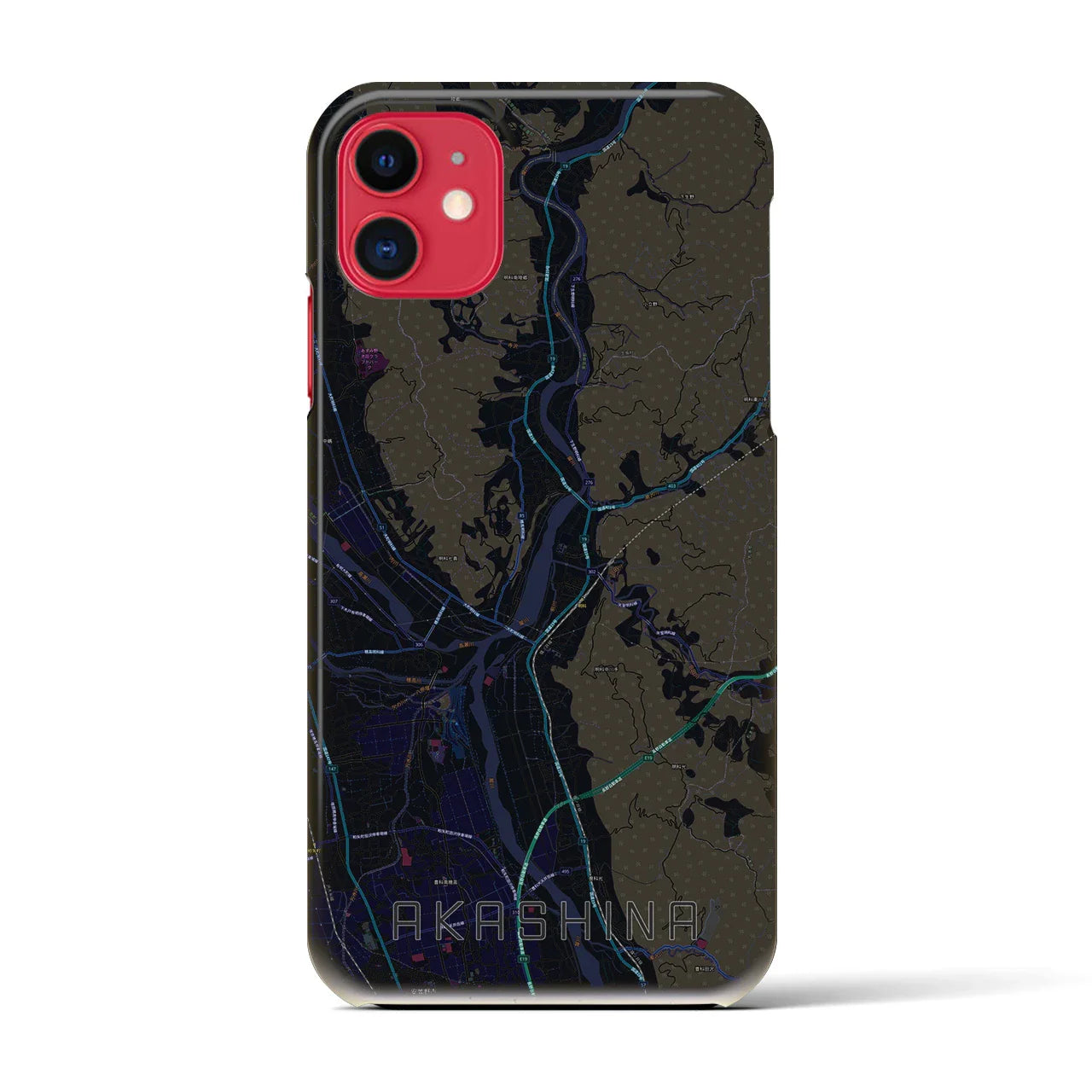 【明科(長野県)】地図柄iPhoneケース(バックカバータイプ)