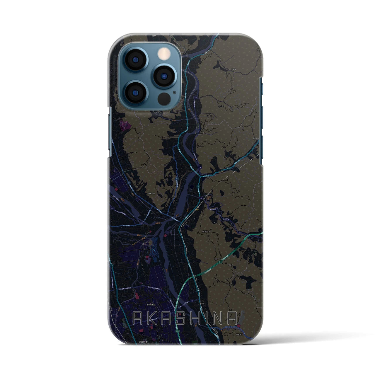 【明科(長野県)】地図柄iPhoneケース(バックカバータイプ)