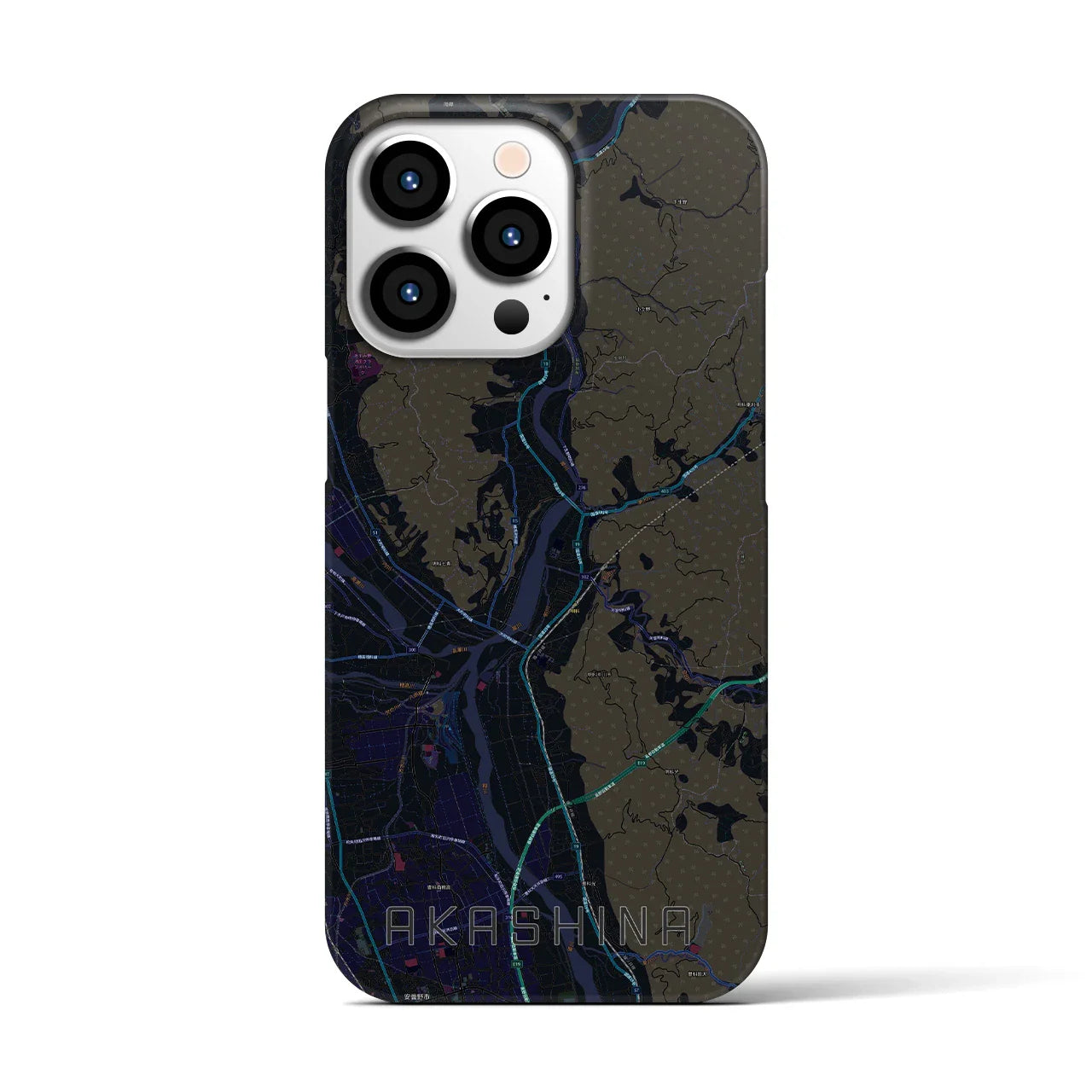 【明科(長野県)】地図柄iPhoneケース(バックカバータイプ)