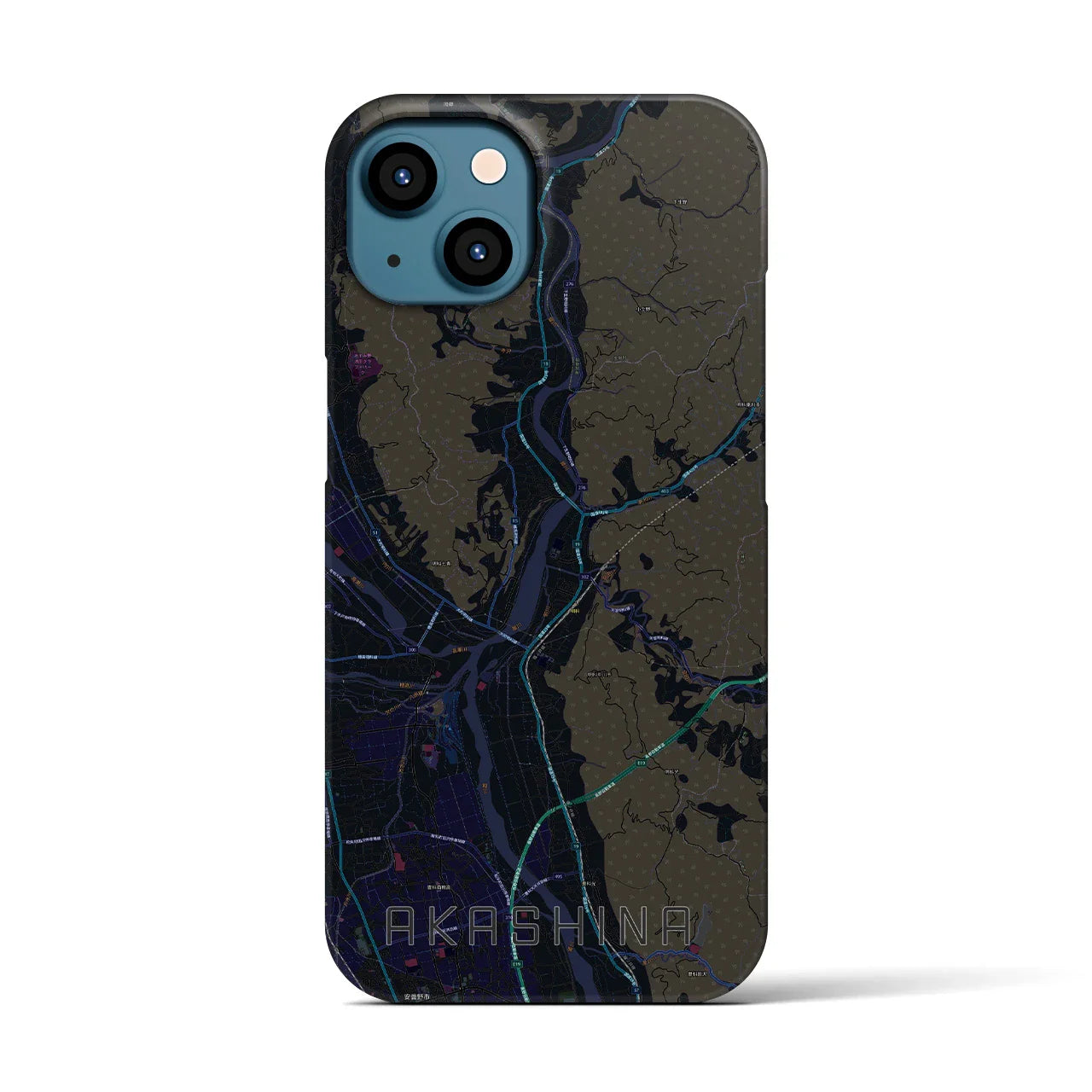 【明科(長野県)】地図柄iPhoneケース(バックカバータイプ)