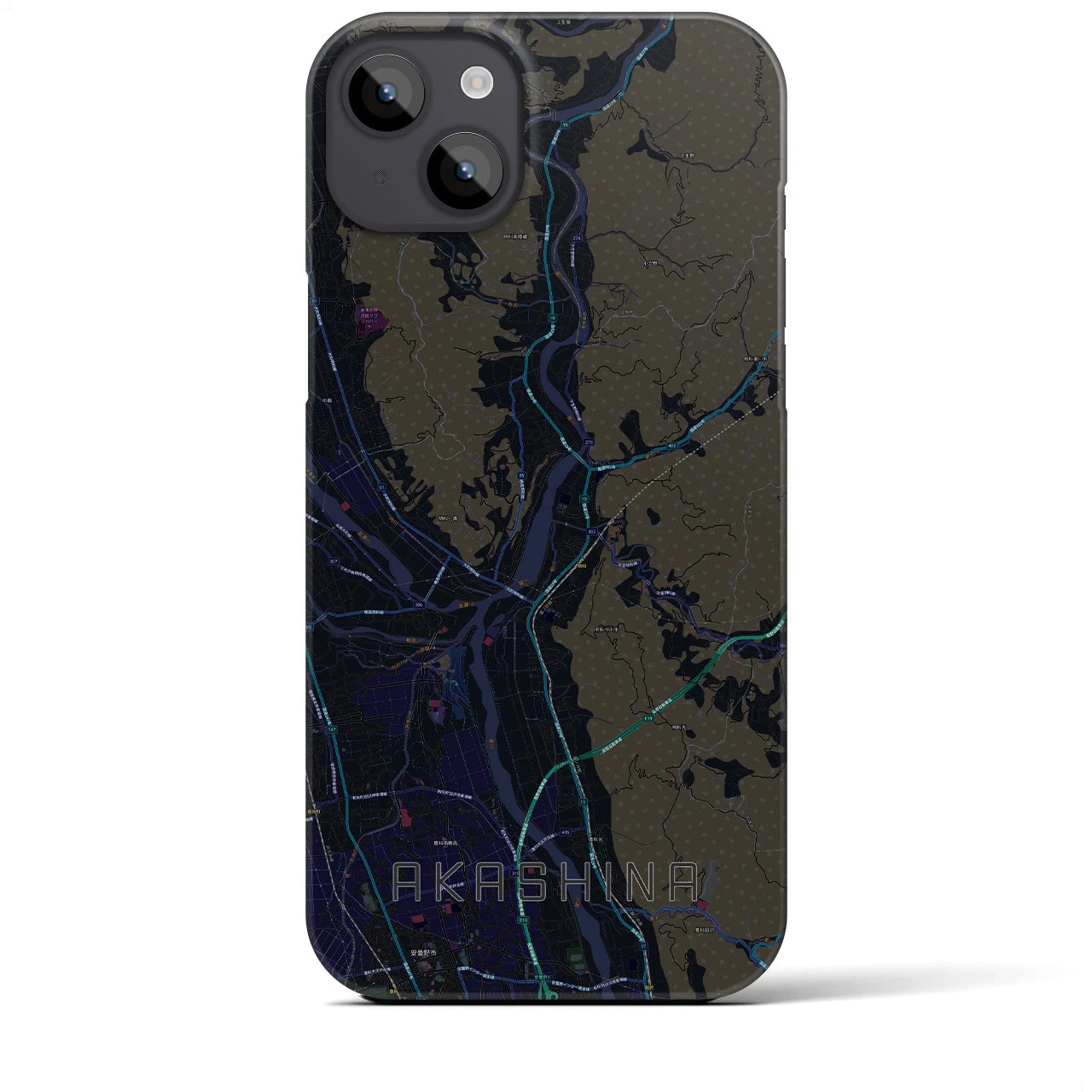 【明科(長野県)】地図柄iPhoneケース(バックカバータイプ)