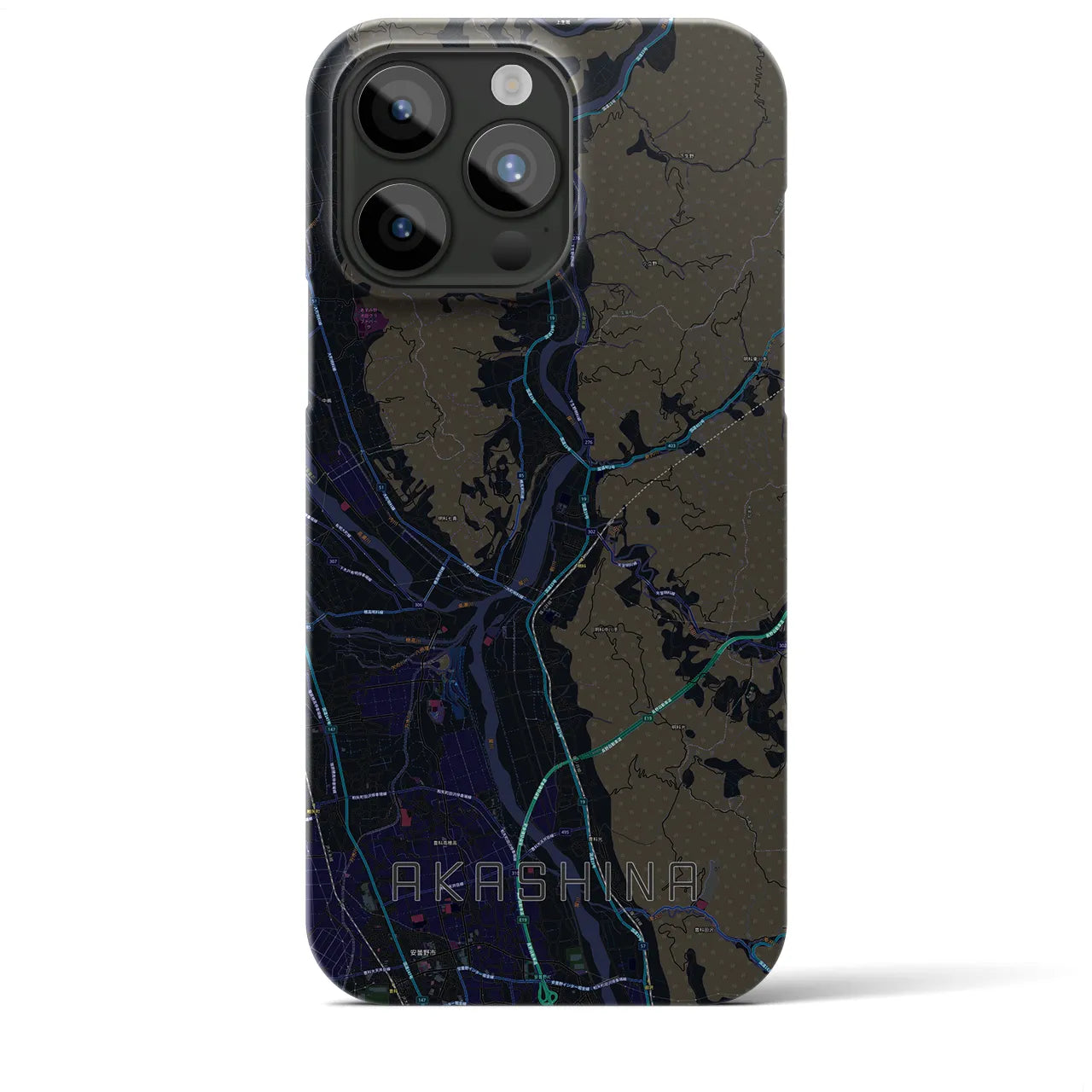 【明科(長野県)】地図柄iPhoneケース(バックカバータイプ)