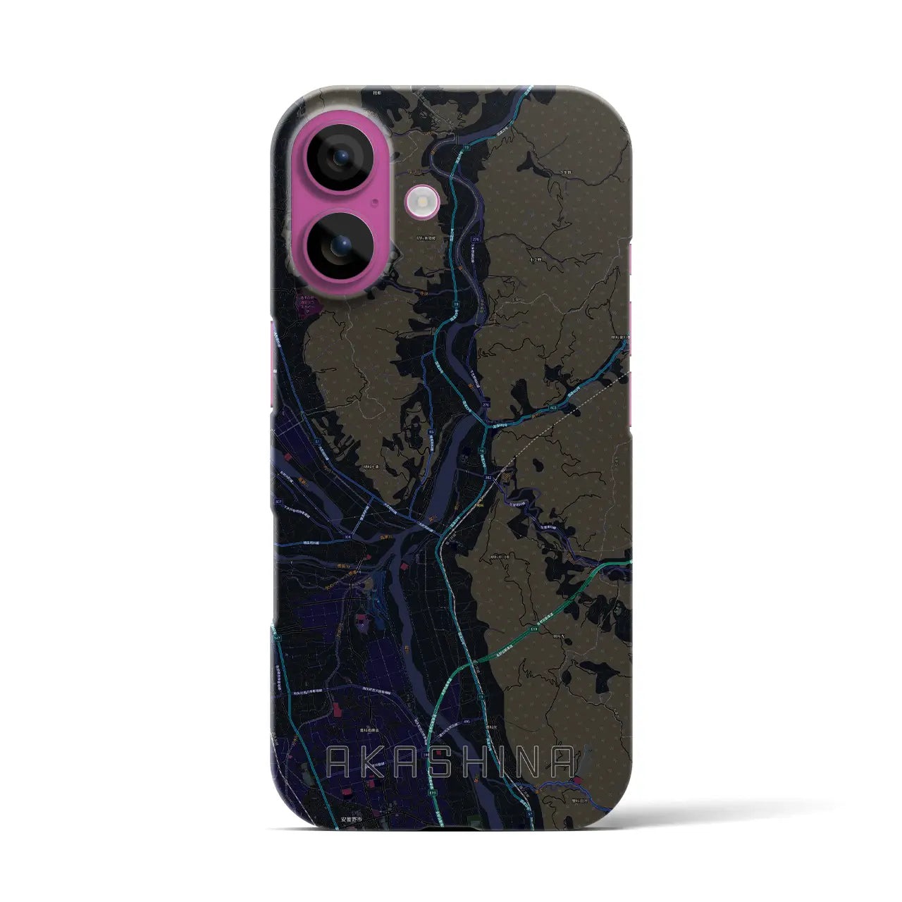 【明科(長野県)】地図柄iPhoneケース(バックカバータイプ)