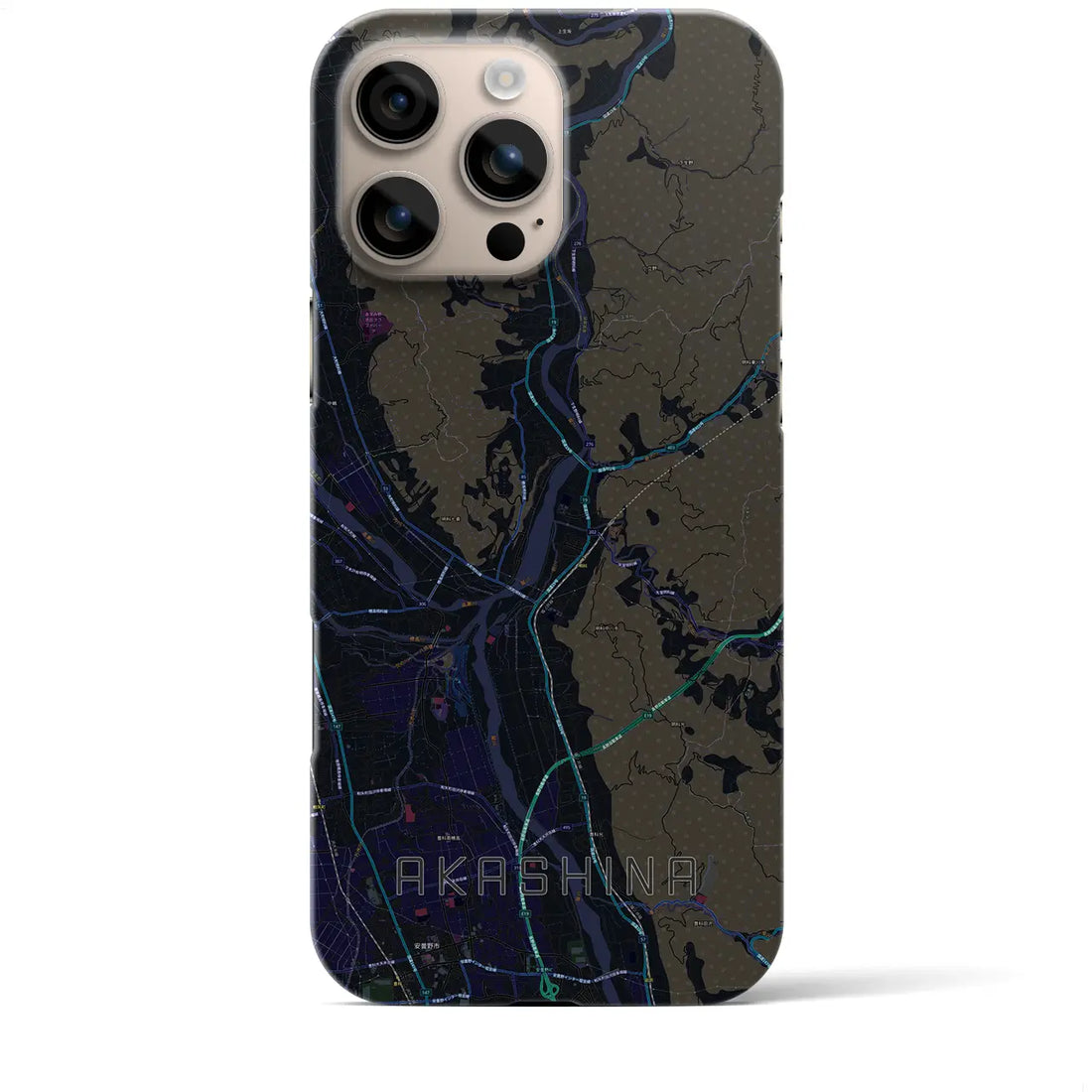 【明科(長野県)】地図柄iPhoneケース(バックカバータイプ)