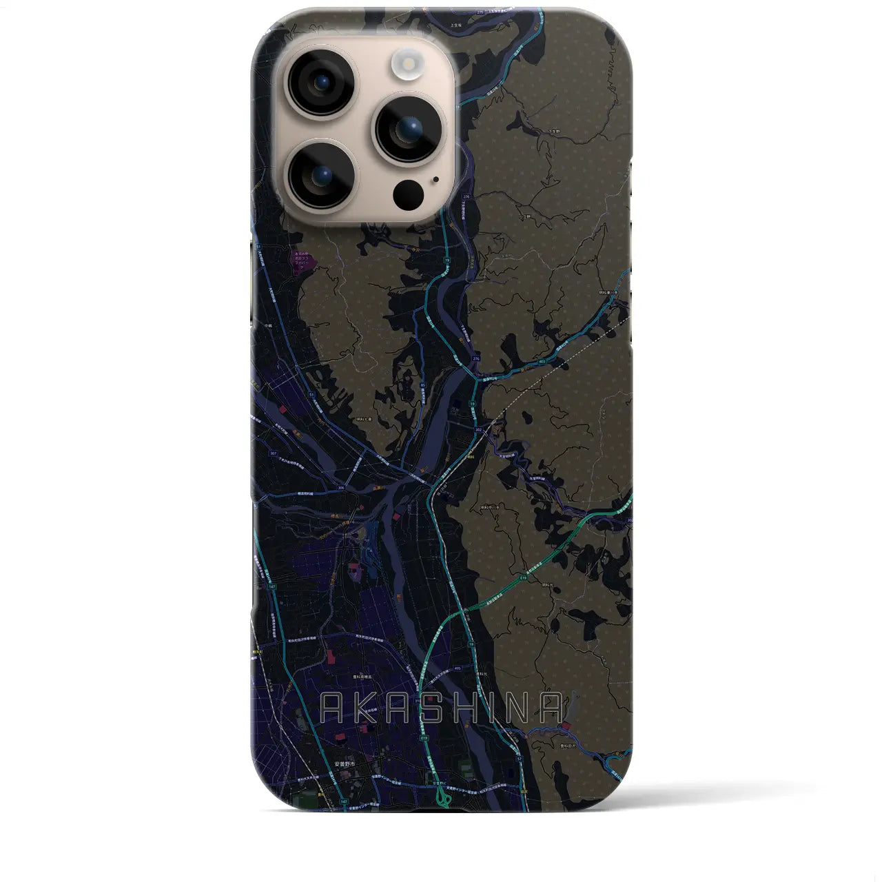 【明科(長野県)】地図柄iPhoneケース(バックカバータイプ)