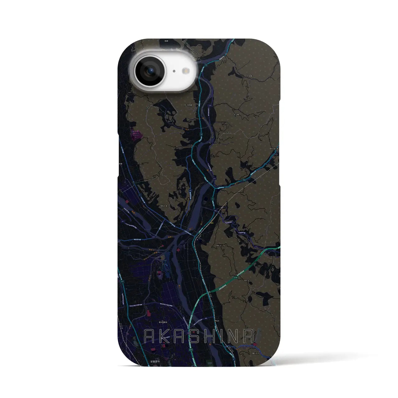 【明科(長野県)】地図柄iPhoneケース(バックカバータイプ)