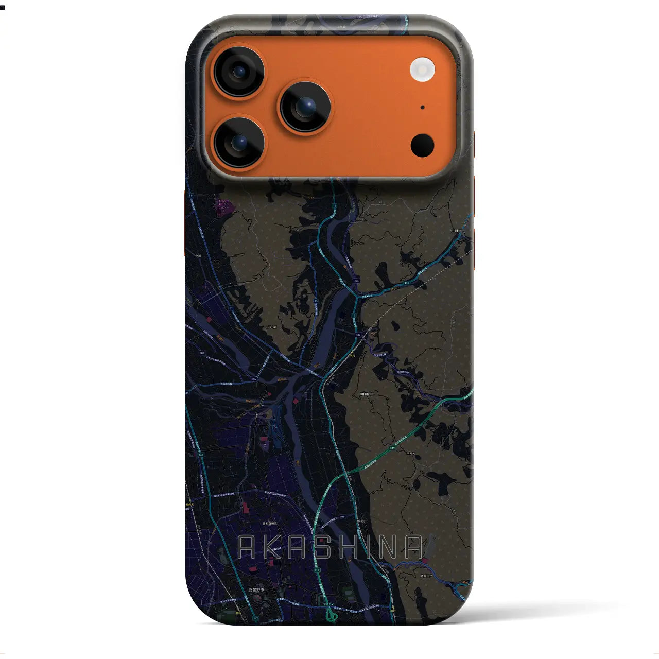 【明科(長野県)】地図柄iPhoneケース(バックカバータイプ)