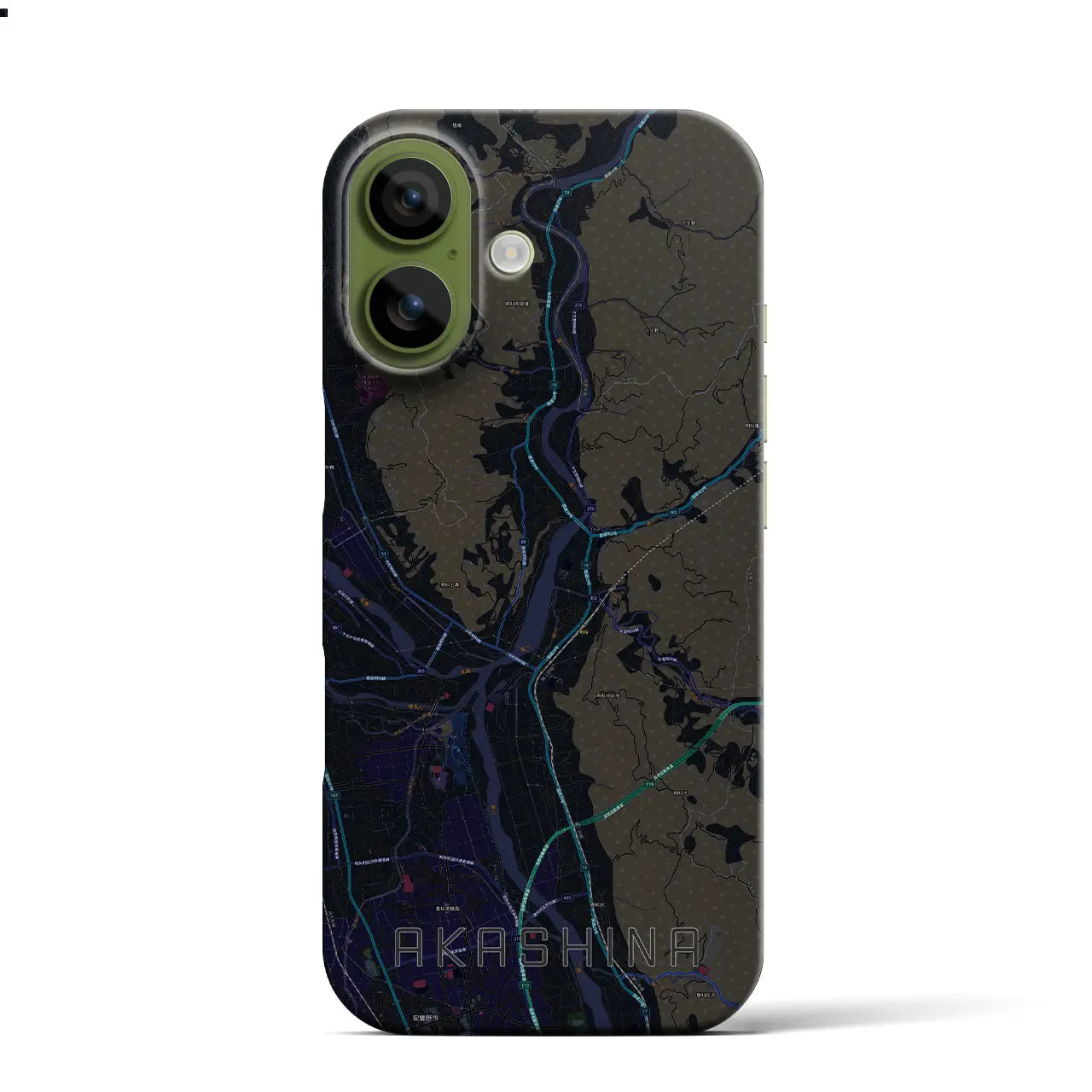 【明科(長野県)】地図柄iPhoneケース(バックカバータイプ)