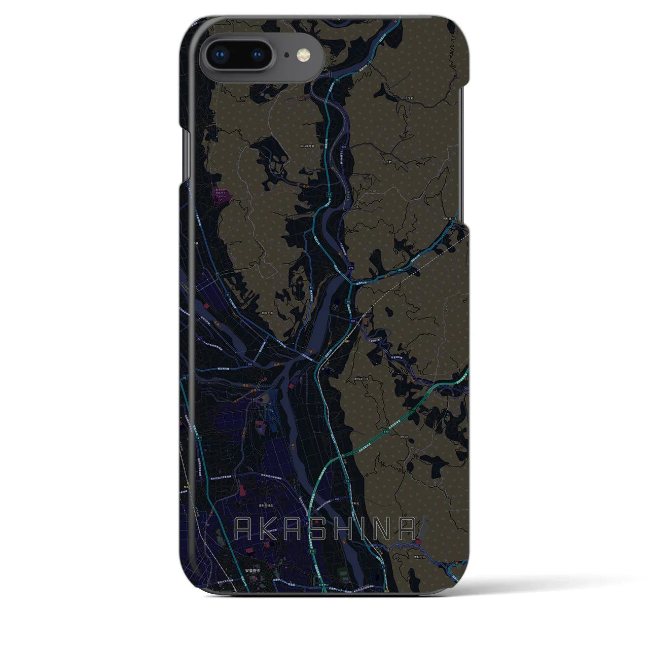 【明科(長野県)】地図柄iPhoneケース(バックカバータイプ)