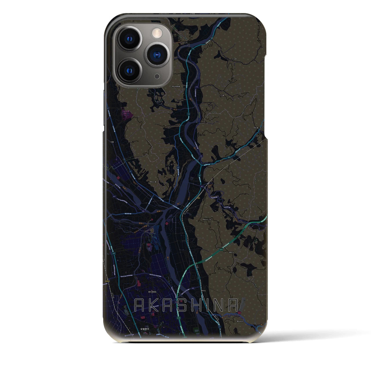 【明科(長野県)】地図柄iPhoneケース(バックカバータイプ)