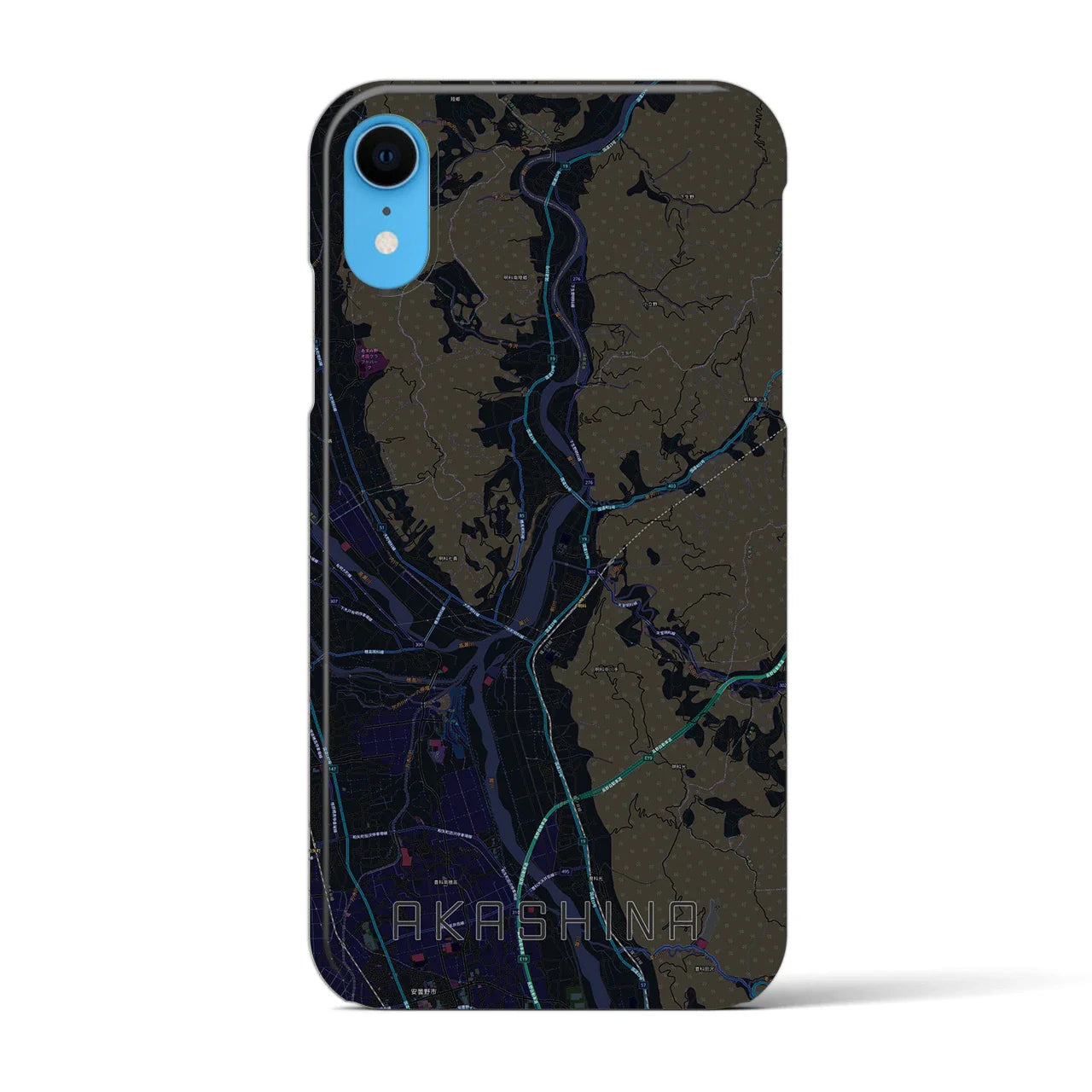 【明科(長野県)】地図柄iPhoneケース(バックカバータイプ)