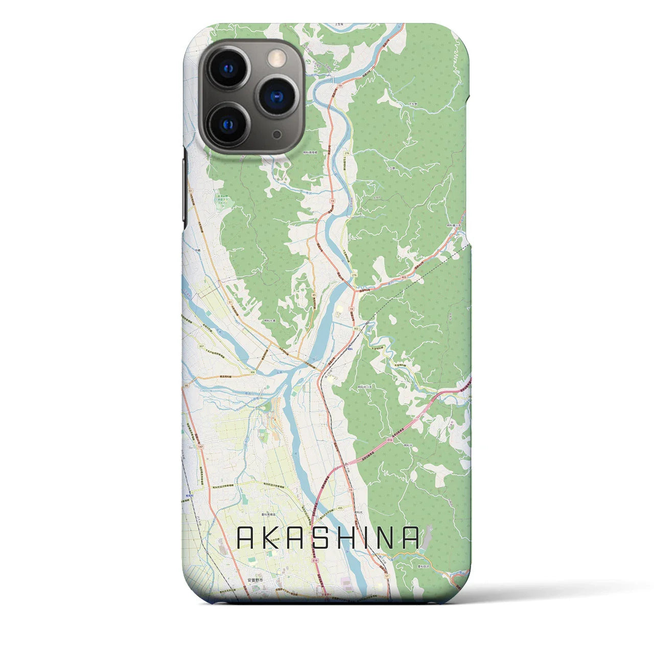 【明科(長野県)】地図柄iPhoneケース(バックカバータイプ)