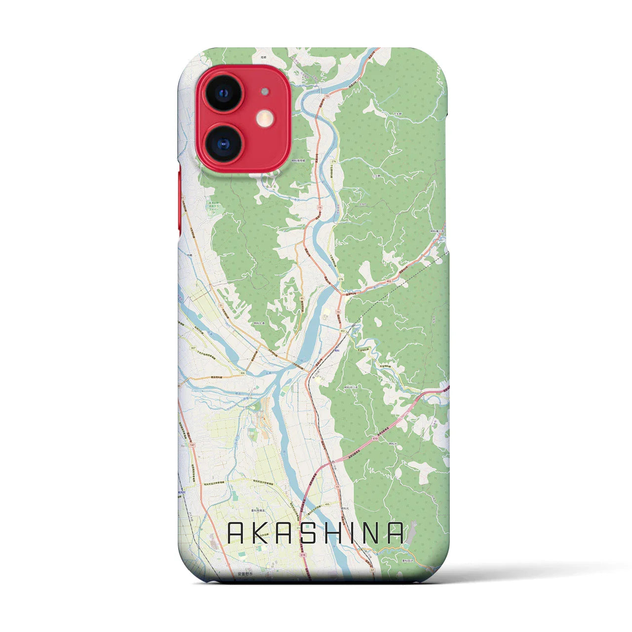 【明科(長野県)】地図柄iPhoneケース(バックカバータイプ)