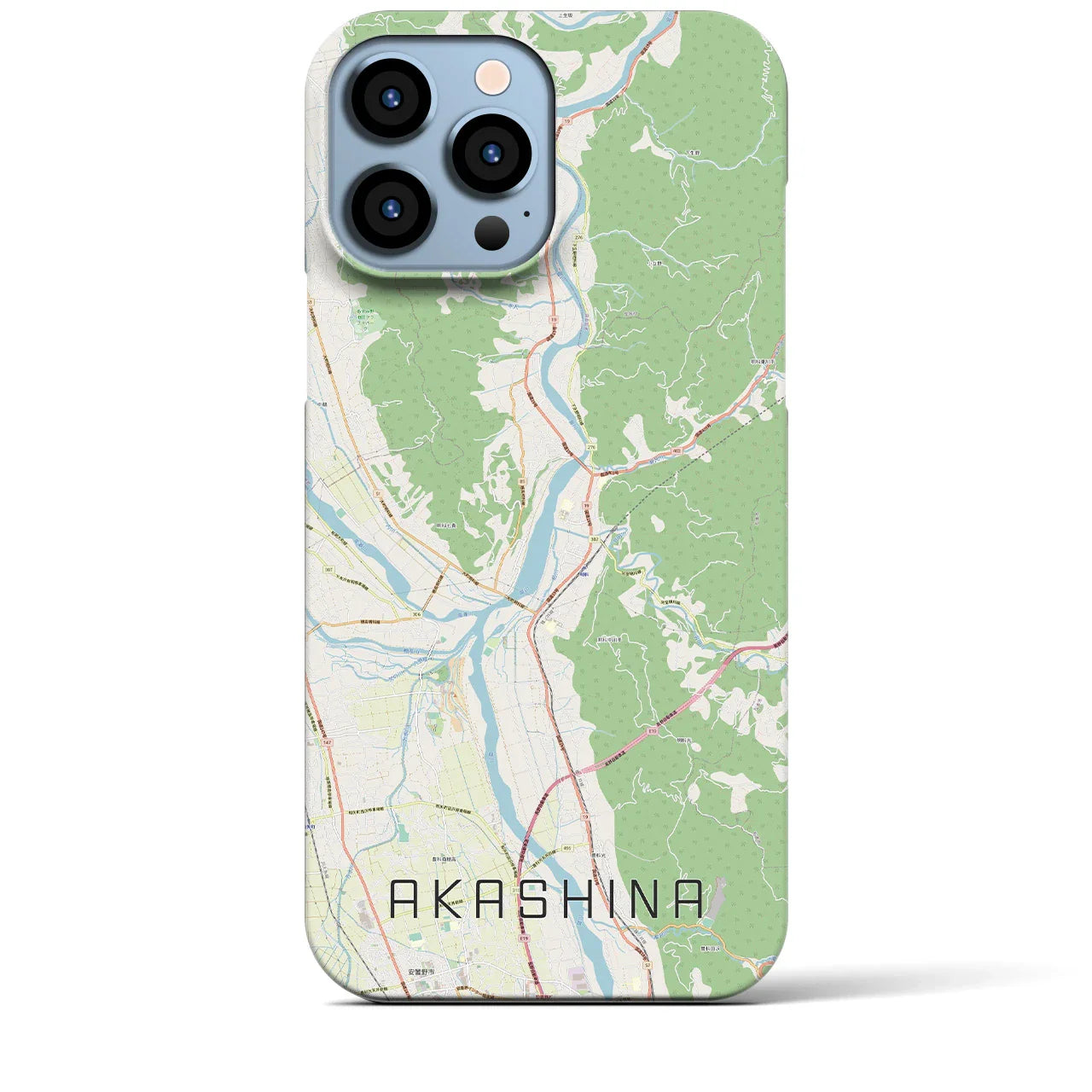 【明科(長野県)】地図柄iPhoneケース(バックカバータイプ)