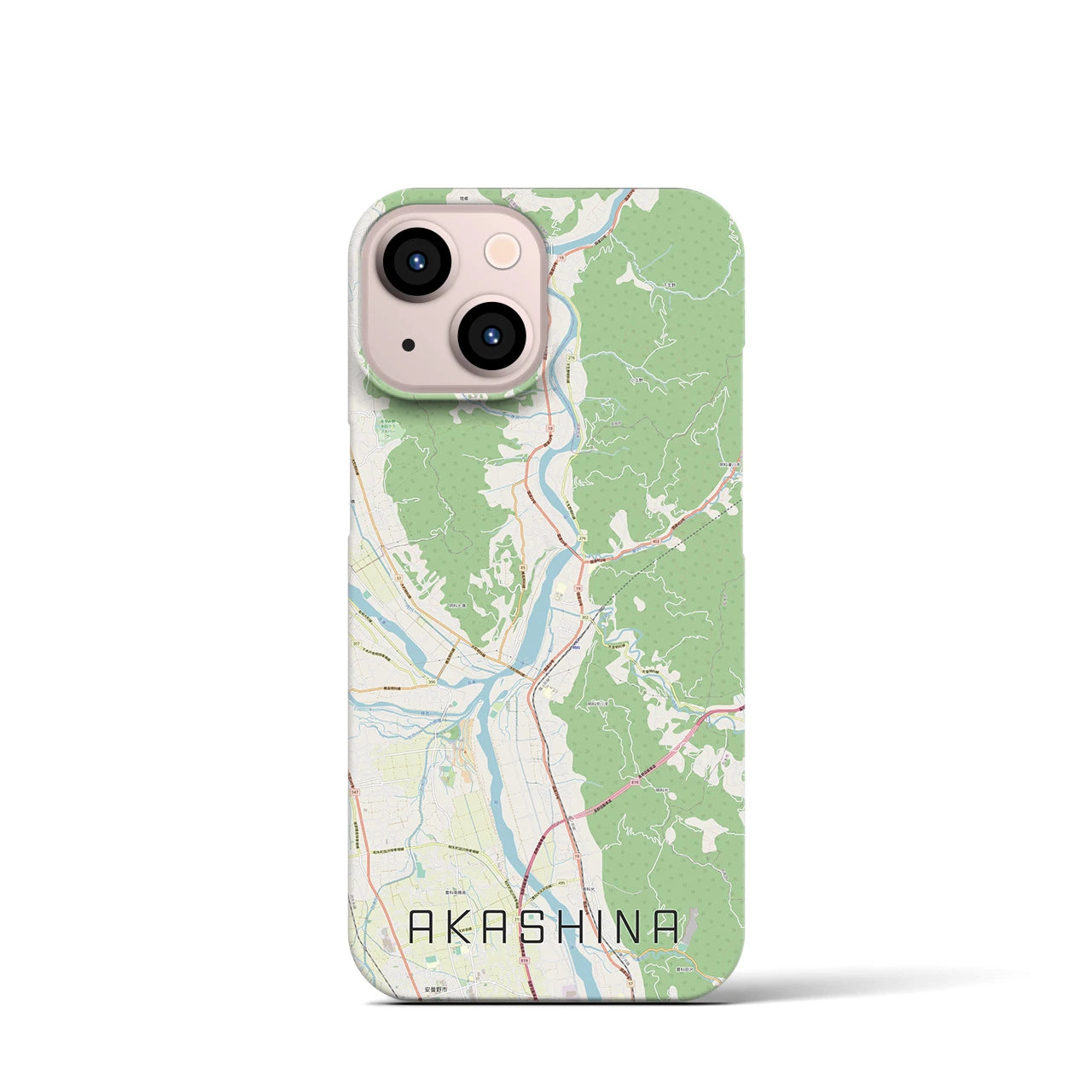 【明科(長野県)】地図柄iPhoneケース(バックカバータイプ)