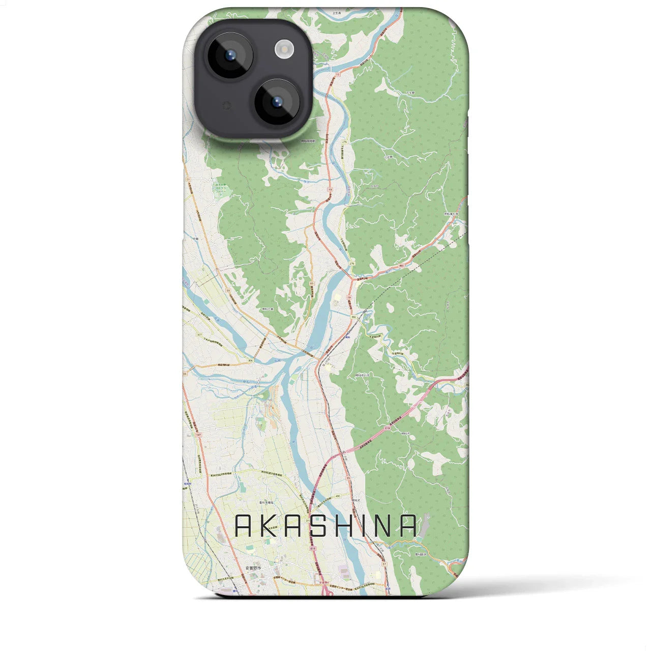 【明科(長野県)】地図柄iPhoneケース(バックカバータイプ)