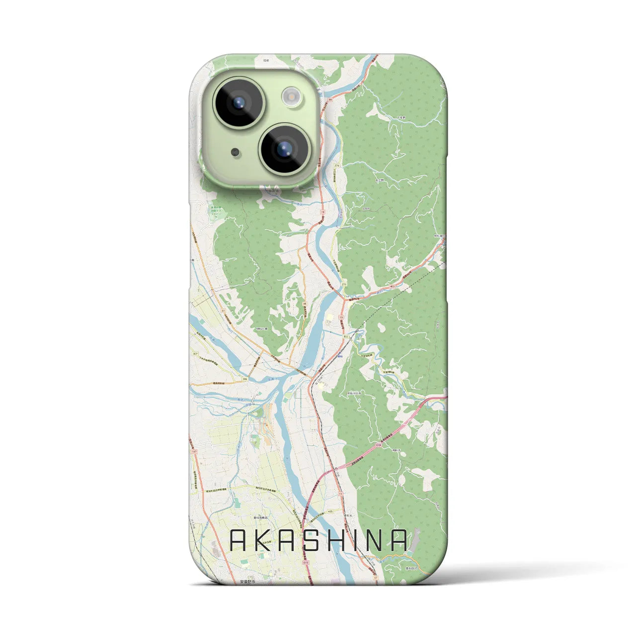 【明科(長野県)】地図柄iPhoneケース(バックカバータイプ)