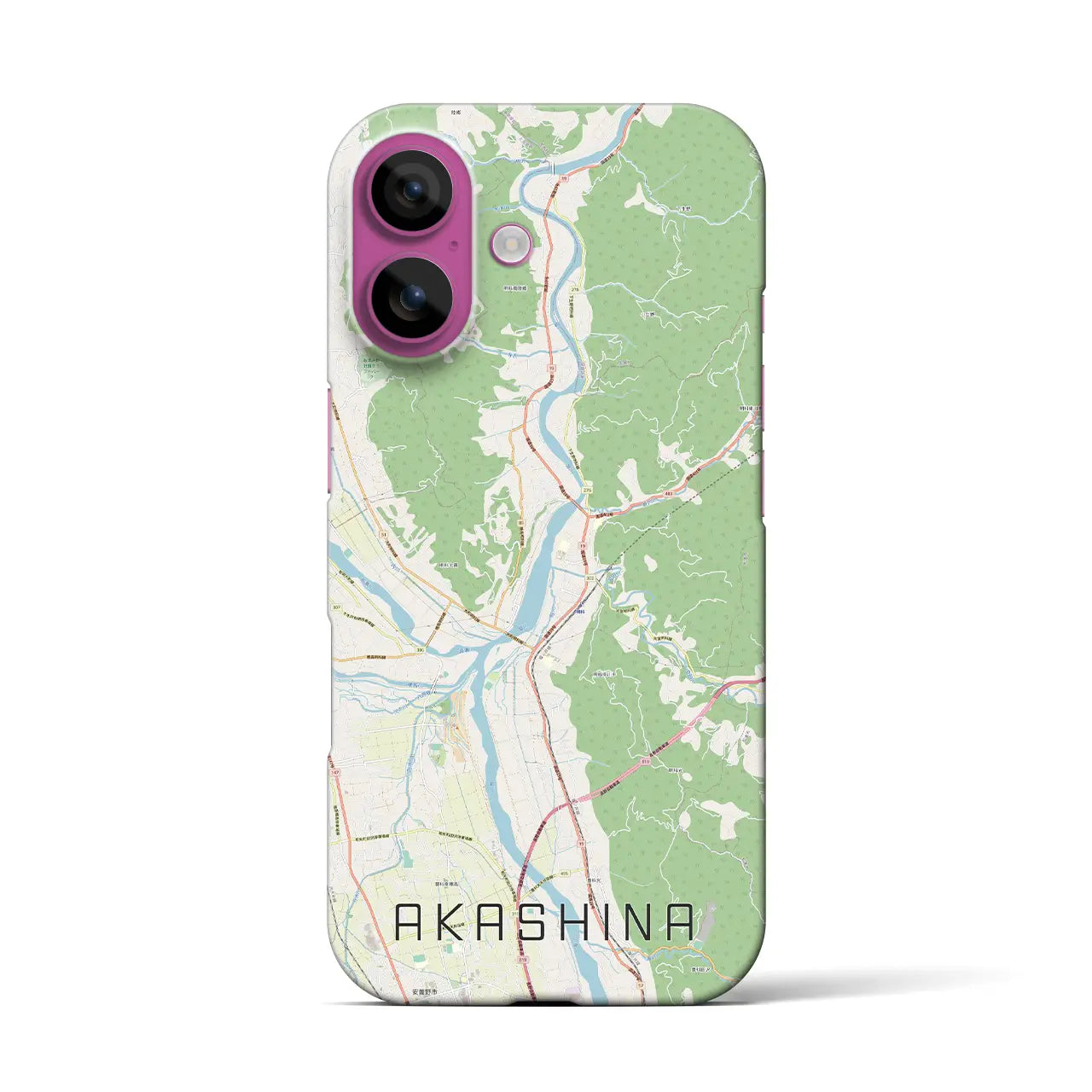 【明科(長野県)】地図柄iPhoneケース(バックカバータイプ)