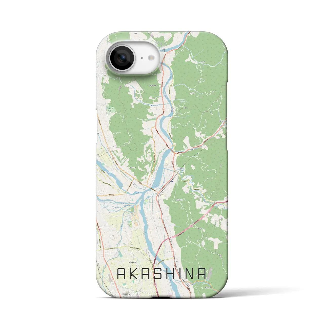 【明科(長野県)】地図柄iPhoneケース(バックカバータイプ)