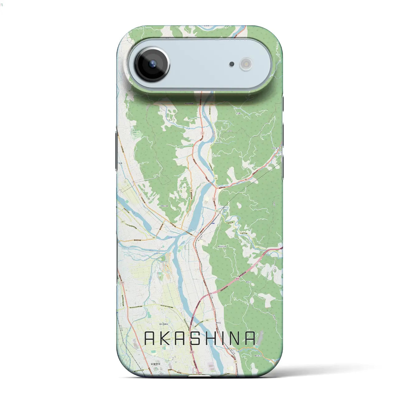 【明科(長野県)】地図柄iPhoneケース(バックカバータイプ)