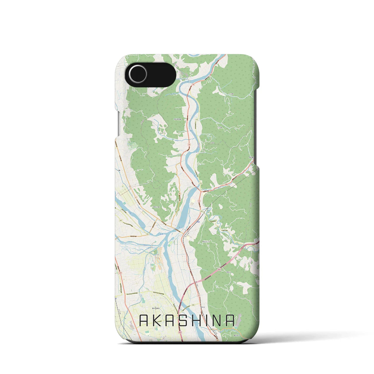 【明科(長野県)】地図柄iPhoneケース(バックカバータイプ)
