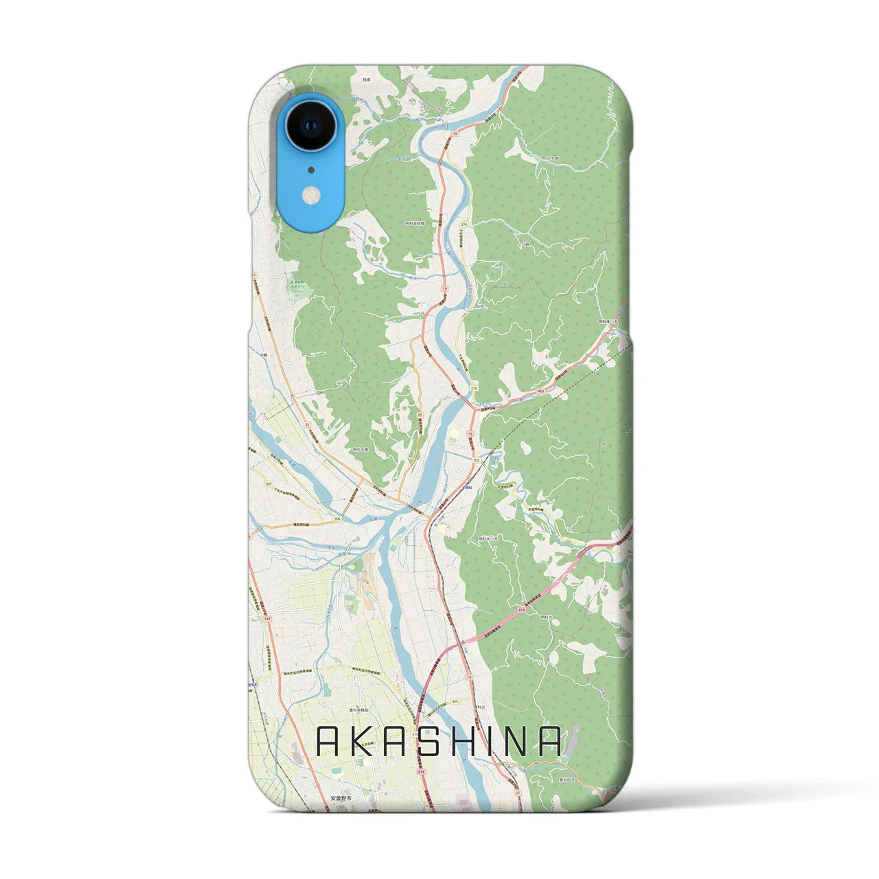 【明科(長野県)】地図柄iPhoneケース(バックカバータイプ)