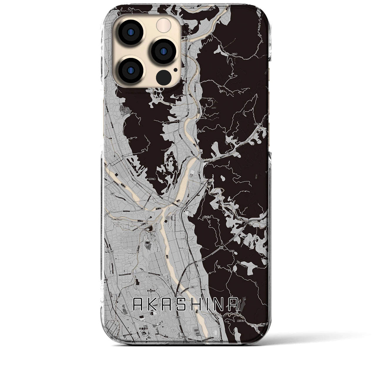 【明科(長野県)】地図柄iPhoneケース(クリアタイプ)